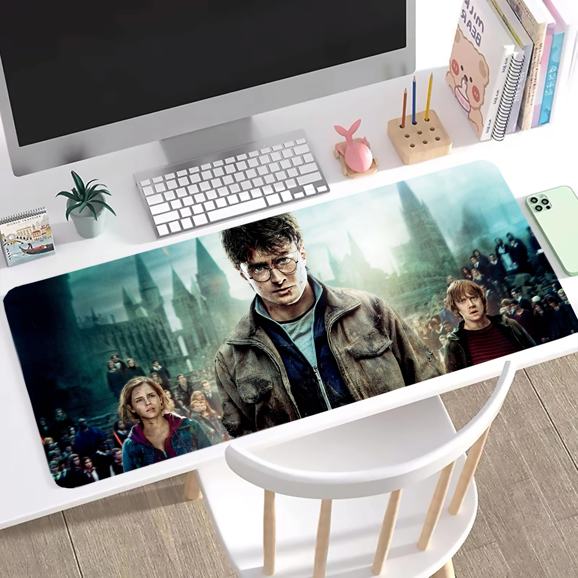 （画像用） Harry Potter ハリー・ポッターシリーズ ステッチ加工 大判デスクマット／滑り止めマウスパッド