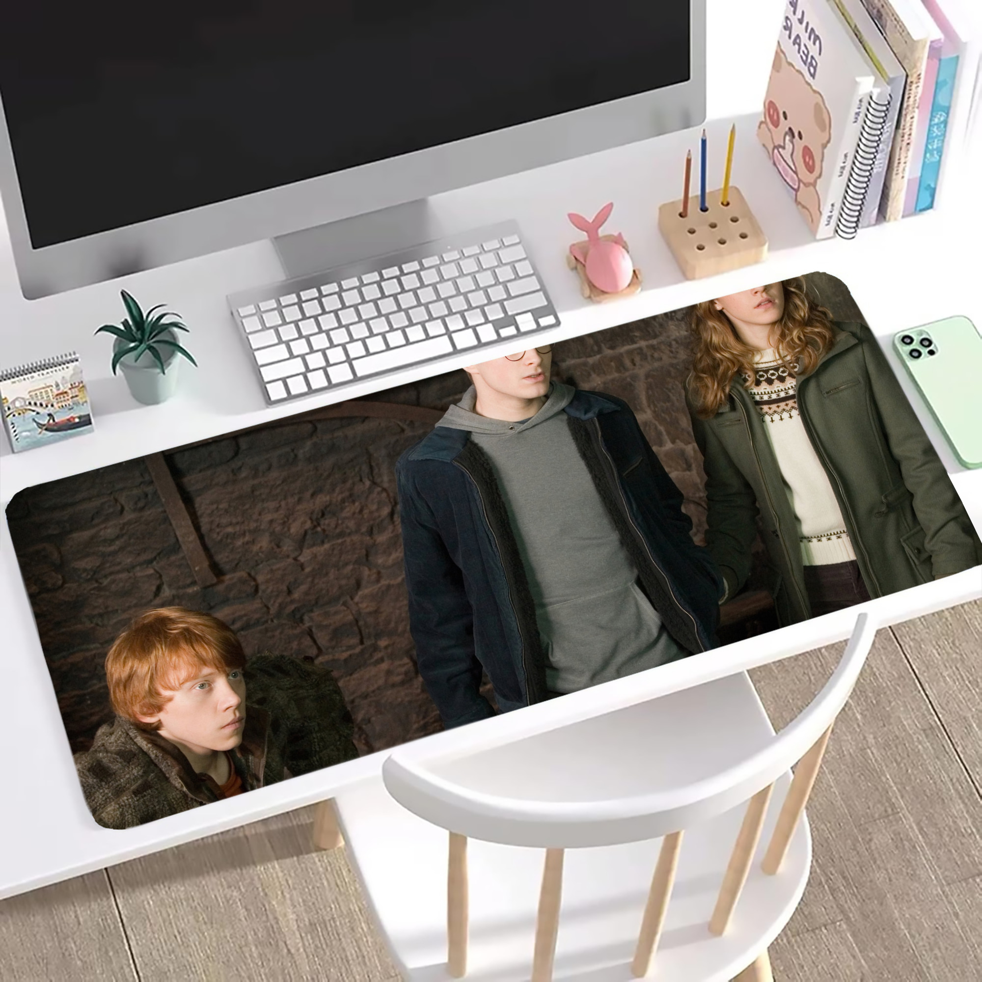 （画像用） Harry Potter ハリー・ポッターシリーズ ステッチ加工 大判デスクマット／滑り止めマウスパッド