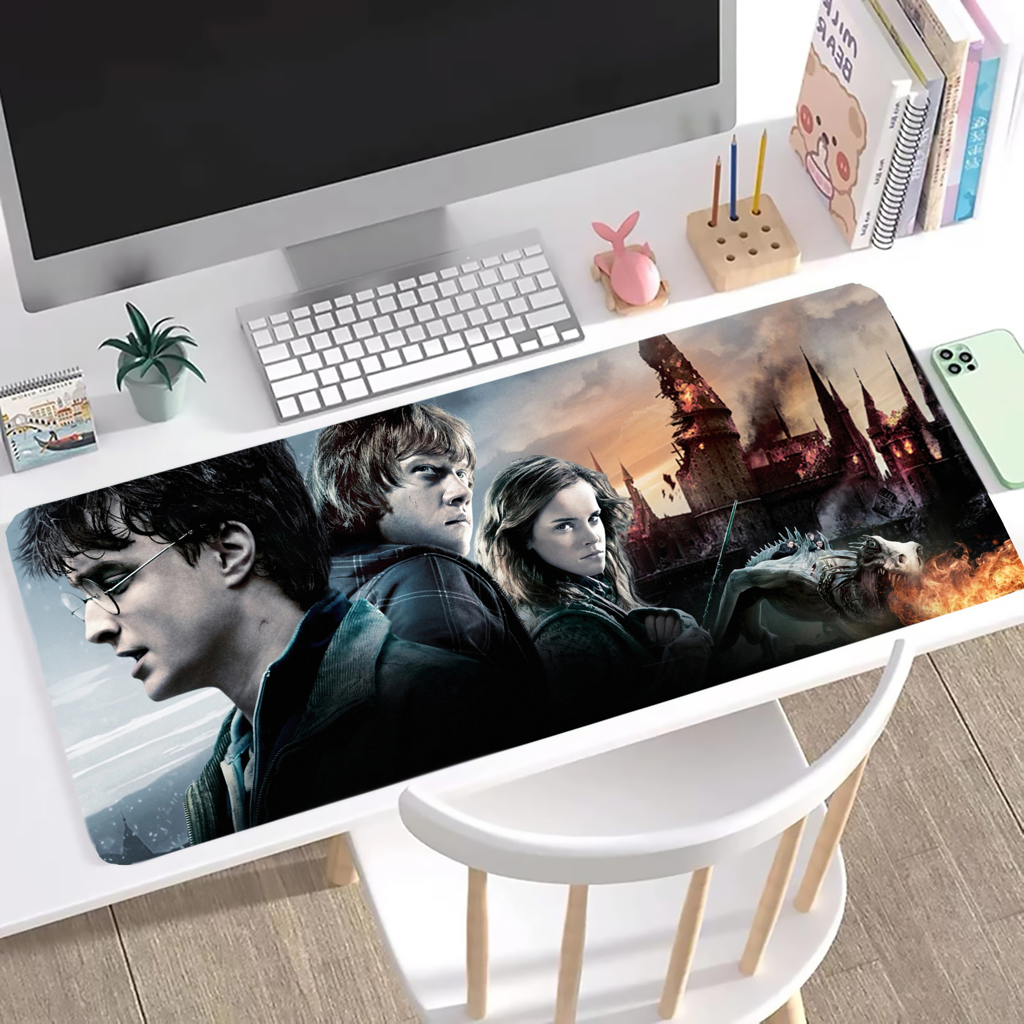 （画像用） Harry Potter ハリー・ポッターシリーズ ステッチ加工 大判デスクマット／滑り止めマウスパッド