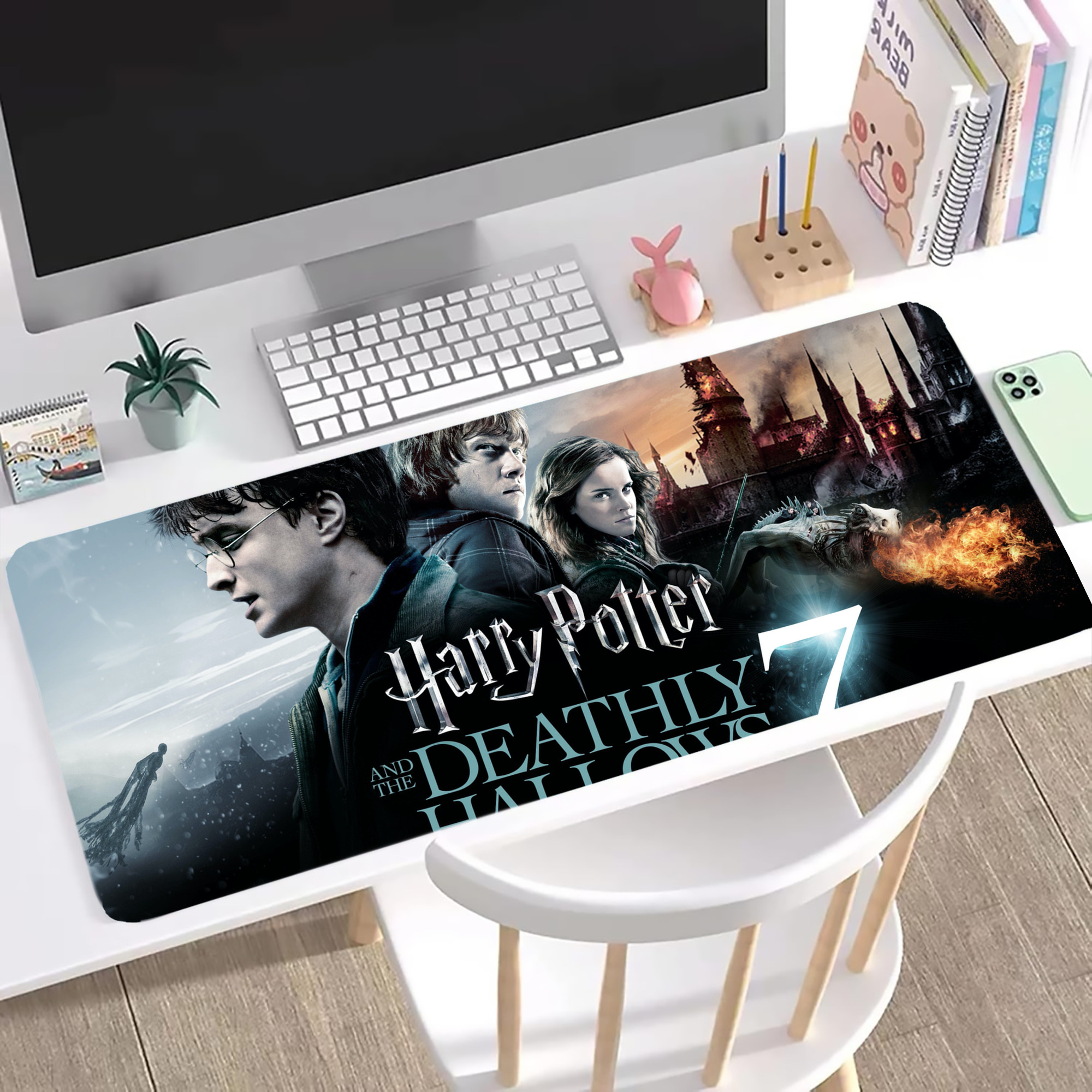 （画像用） Harry Potter ハリー・ポッターシリーズ ステッチ加工 大判デスクマット／滑り止めマウスパッド