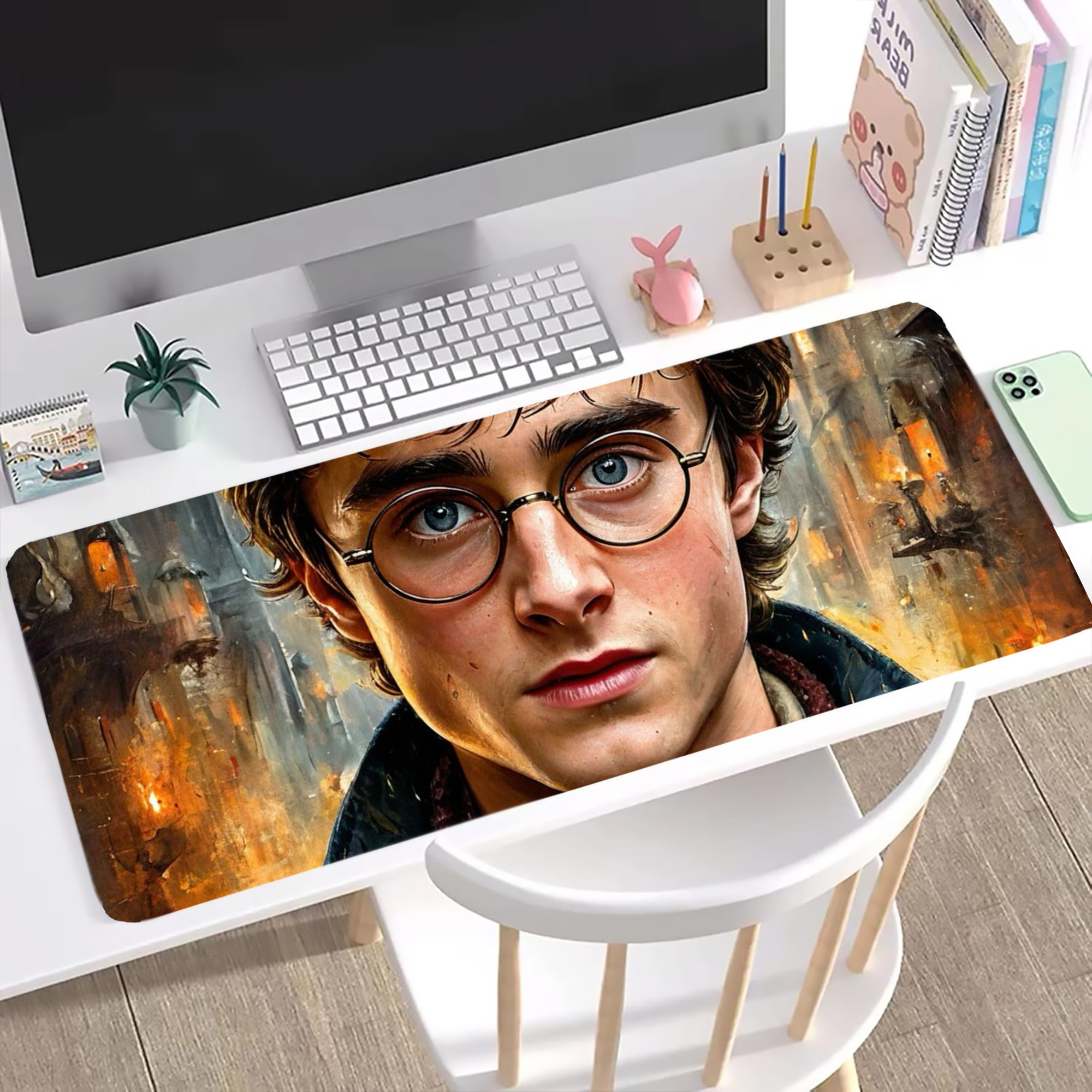 （画像用） Harry Potter ハリー・ポッターシリーズ ステッチ加工 大判デスクマット／滑り止めマウスパッド