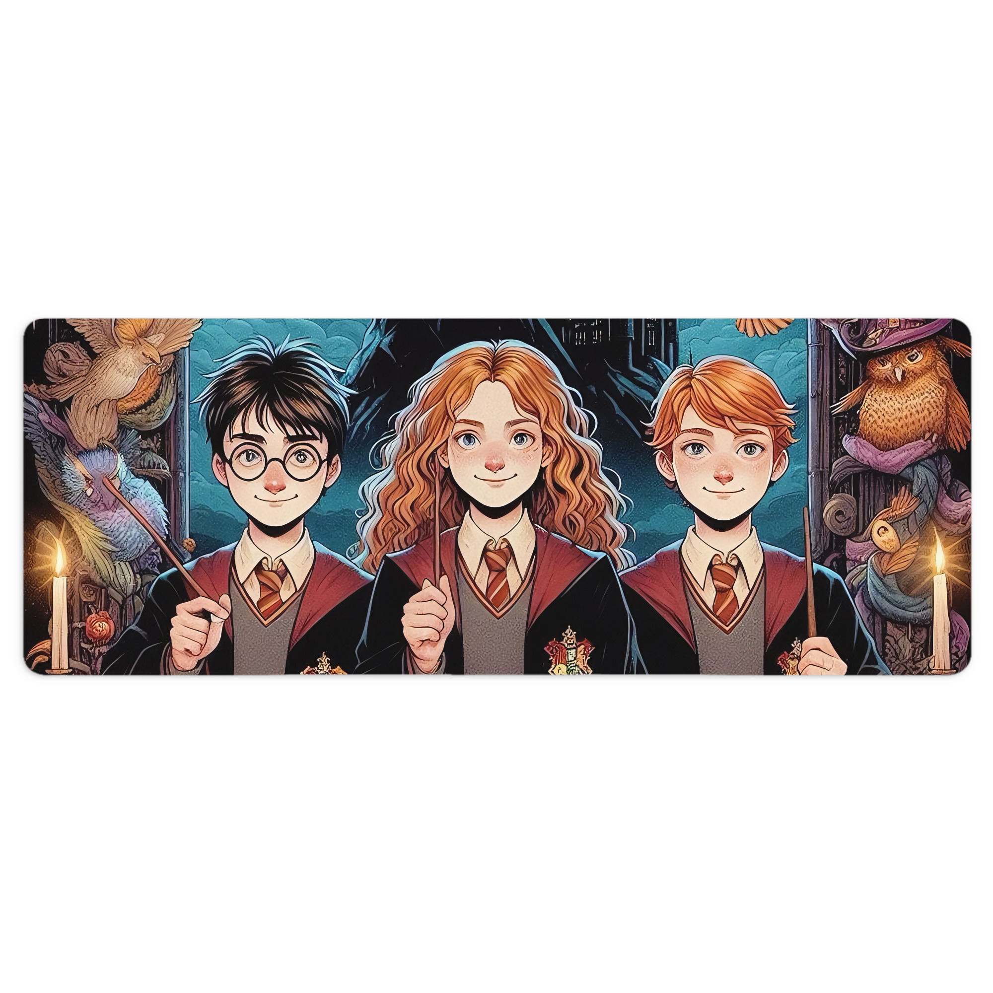 （画像用） Harry Potter ハリー・ポッターシリーズ ステッチ加工 大判デスクマット／滑り止めマウスパッド