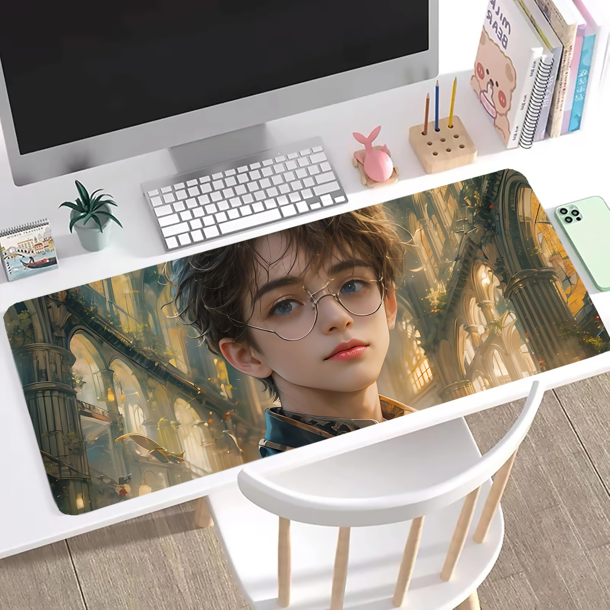 （画像用） Harry Potter ハリー・ポッターシリーズ ステッチ加工 大判デスクマット／滑り止めマウスパッド