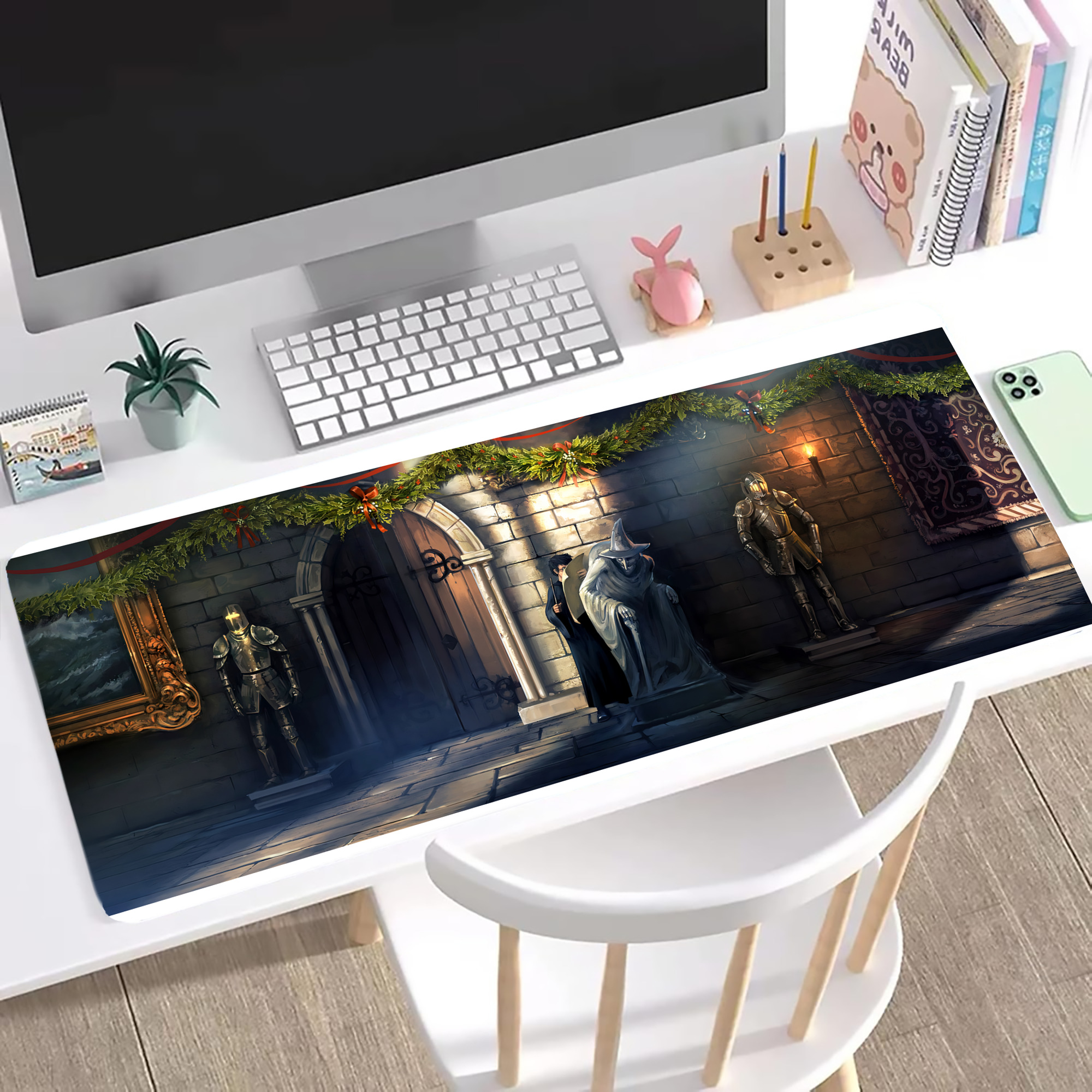 （画像用） Harry Potter ハリー・ポッターシリーズ ステッチ加工 大判デスクマット／滑り止めマウスパッド
