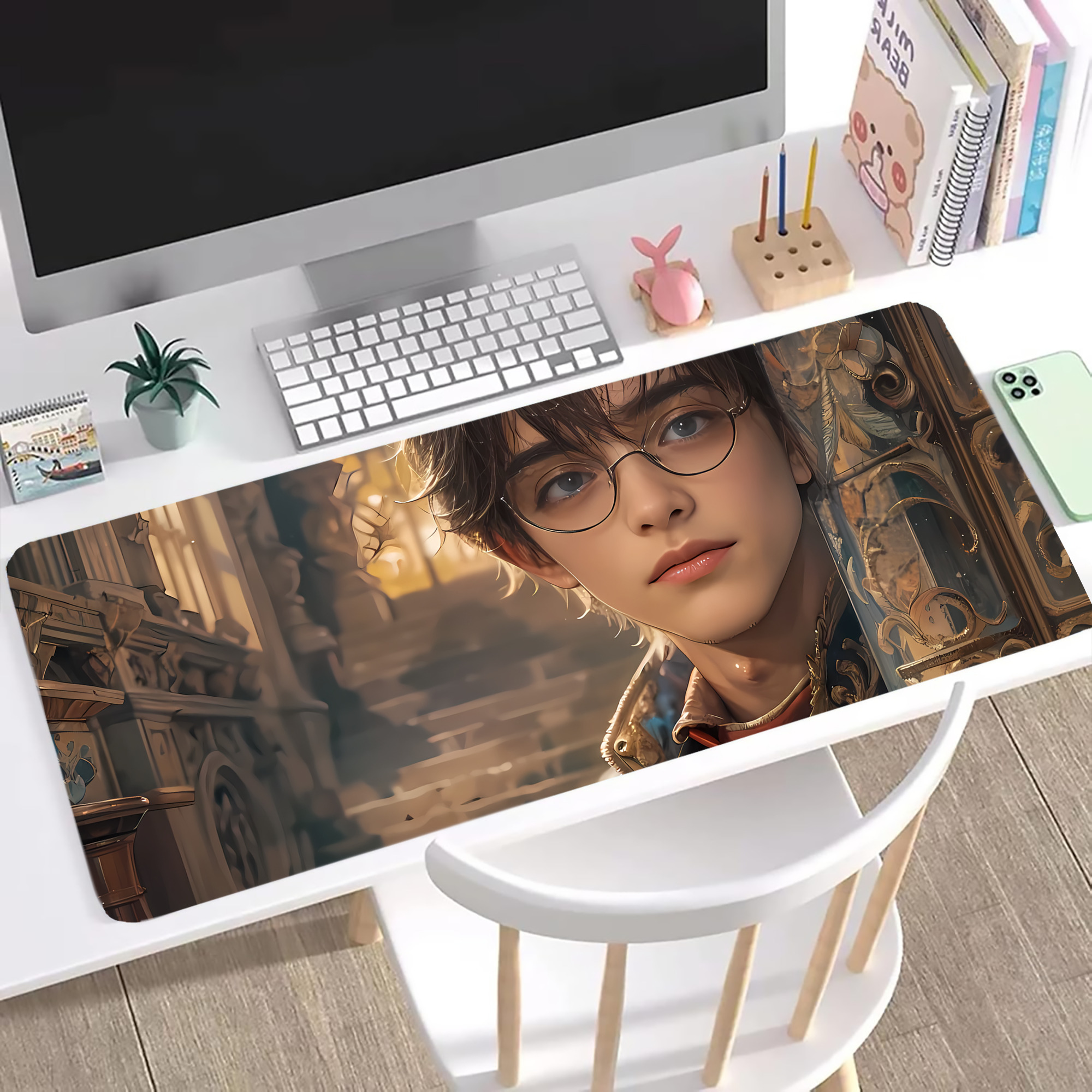 （画像用） Harry Potter ハリー・ポッターシリーズ ステッチ加工 大判デスクマット／滑り止めマウスパッド