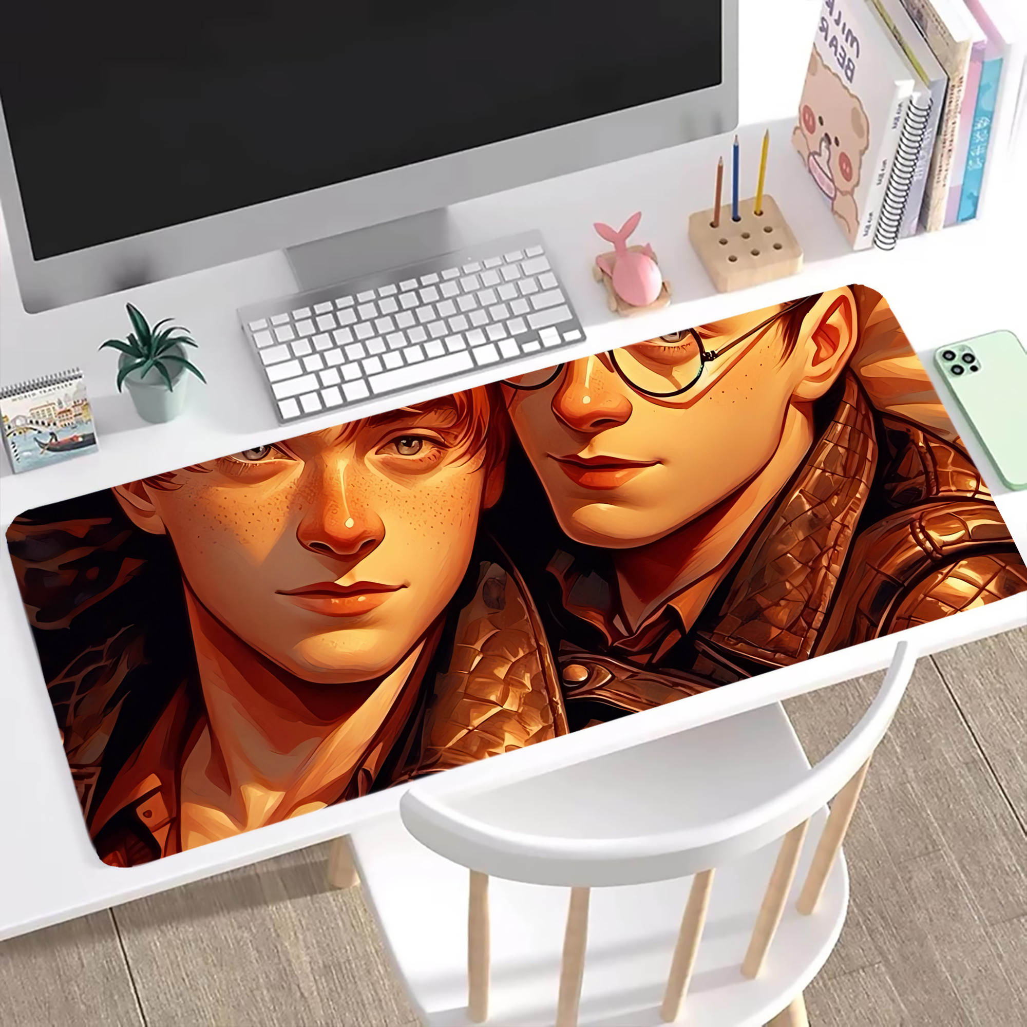 （画像用） Harry Potter ハリー・ポッターシリーズ ステッチ加工 大判デスクマット／滑り止めマウスパッド