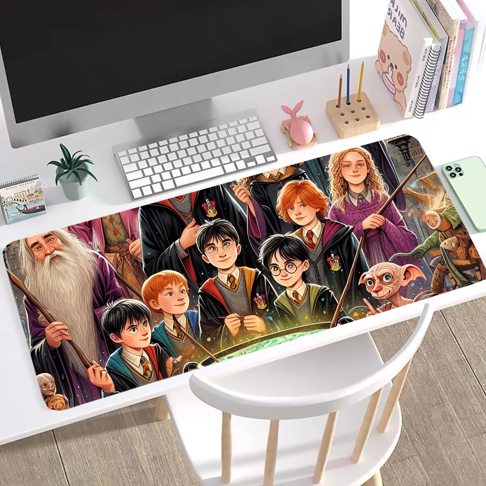 （画像用） Harry Potter ハリー・ポッターシリーズ ステッチ加工 大判デスクマット／滑り止めマウスパッド