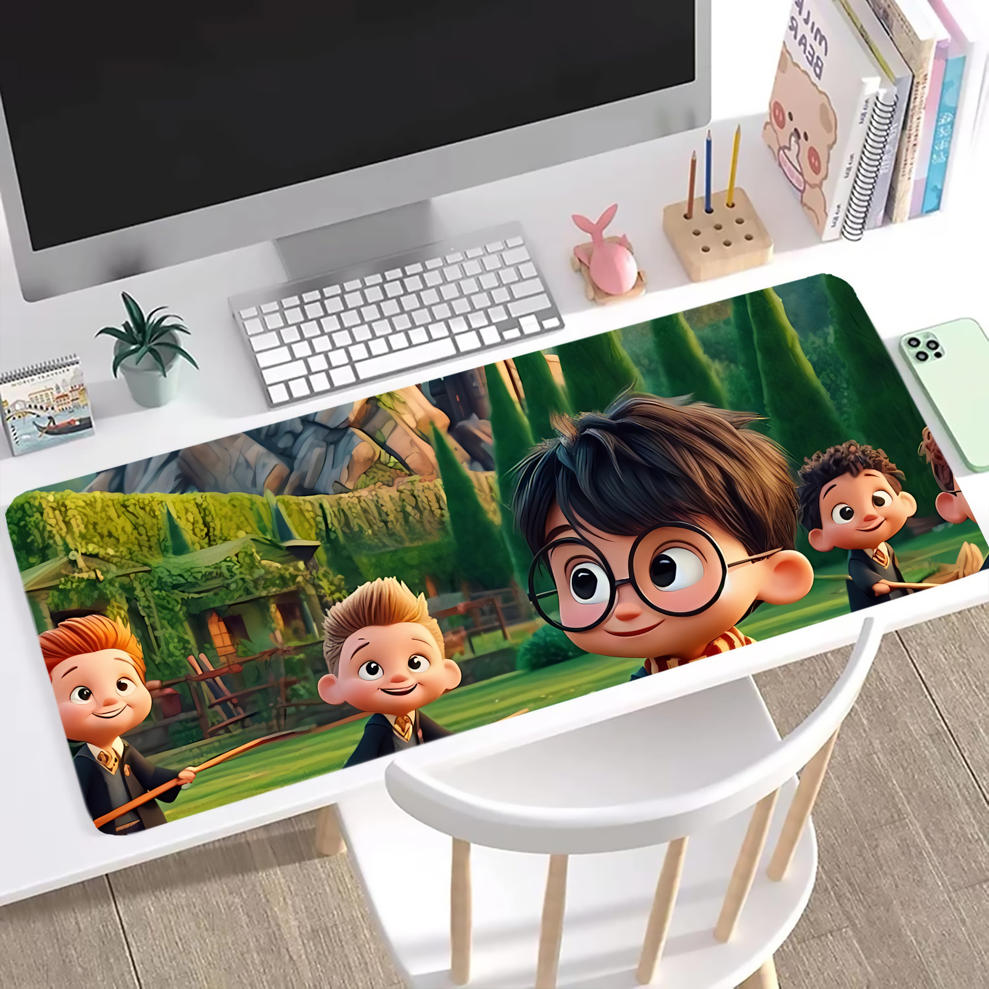 （画像用） Harry Potter ハリー・ポッターシリーズ ステッチ加工 大判デスクマット／滑り止めマウスパッド