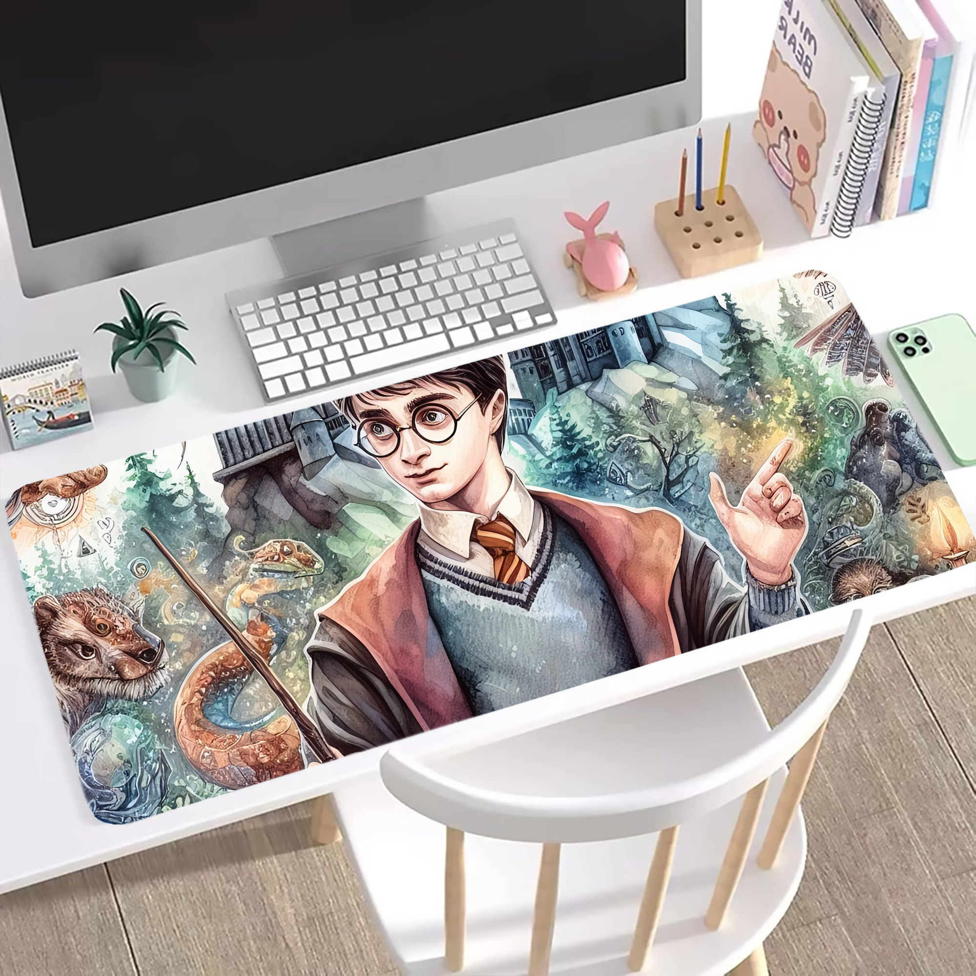 （画像用） Harry Potter ハリー・ポッターシリーズ ステッチ加工 大判デスクマット／滑り止めマウスパッド
