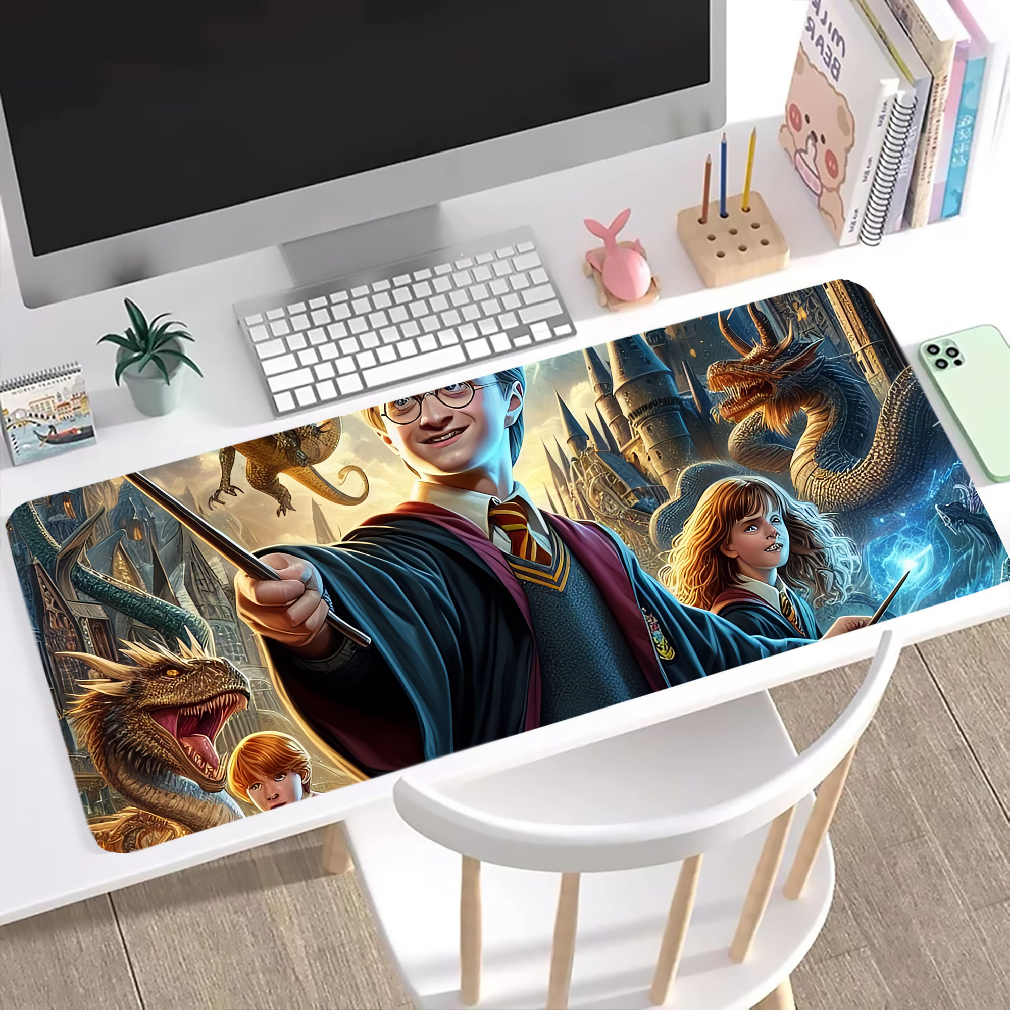 （画像用） Harry Potter ハリー・ポッターシリーズ ステッチ加工 大判デスクマット／滑り止めマウスパッド