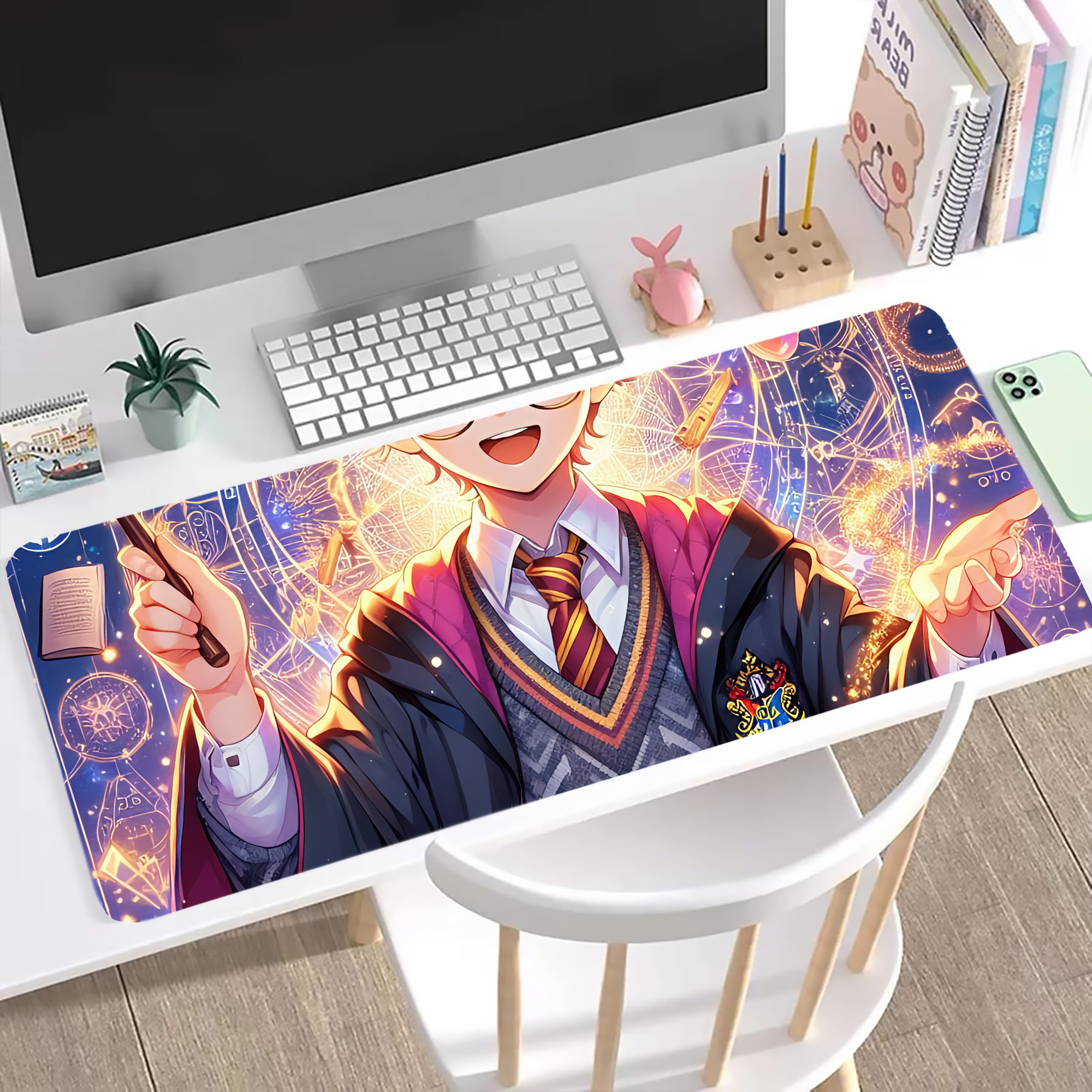 （画像用） Harry Potter ハリー・ポッターシリーズ ステッチ加工 大判デスクマット／滑り止めマウスパッド