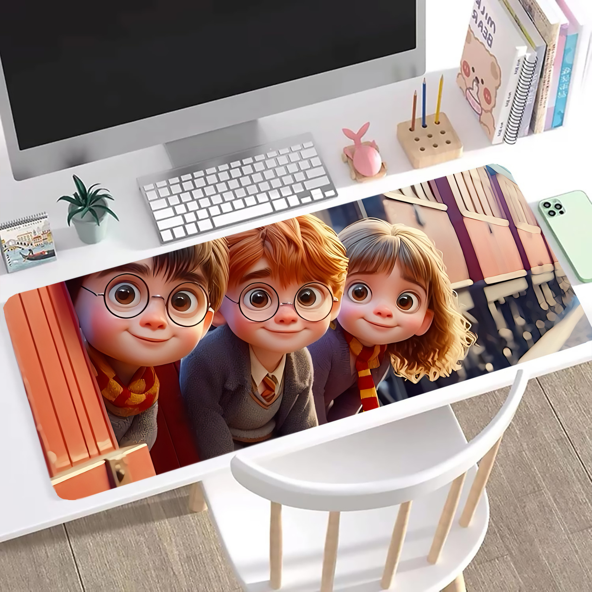 （画像用） Harry Potter ハリー・ポッターシリーズ ステッチ加工 大判デスクマット／滑り止めマウスパッド