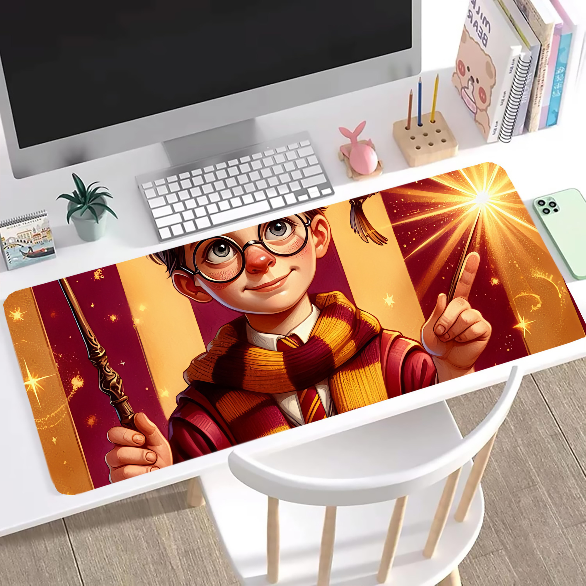 （画像用） Harry Potter ハリー・ポッターシリーズ ステッチ加工 大判デスクマット／滑り止めマウスパッド