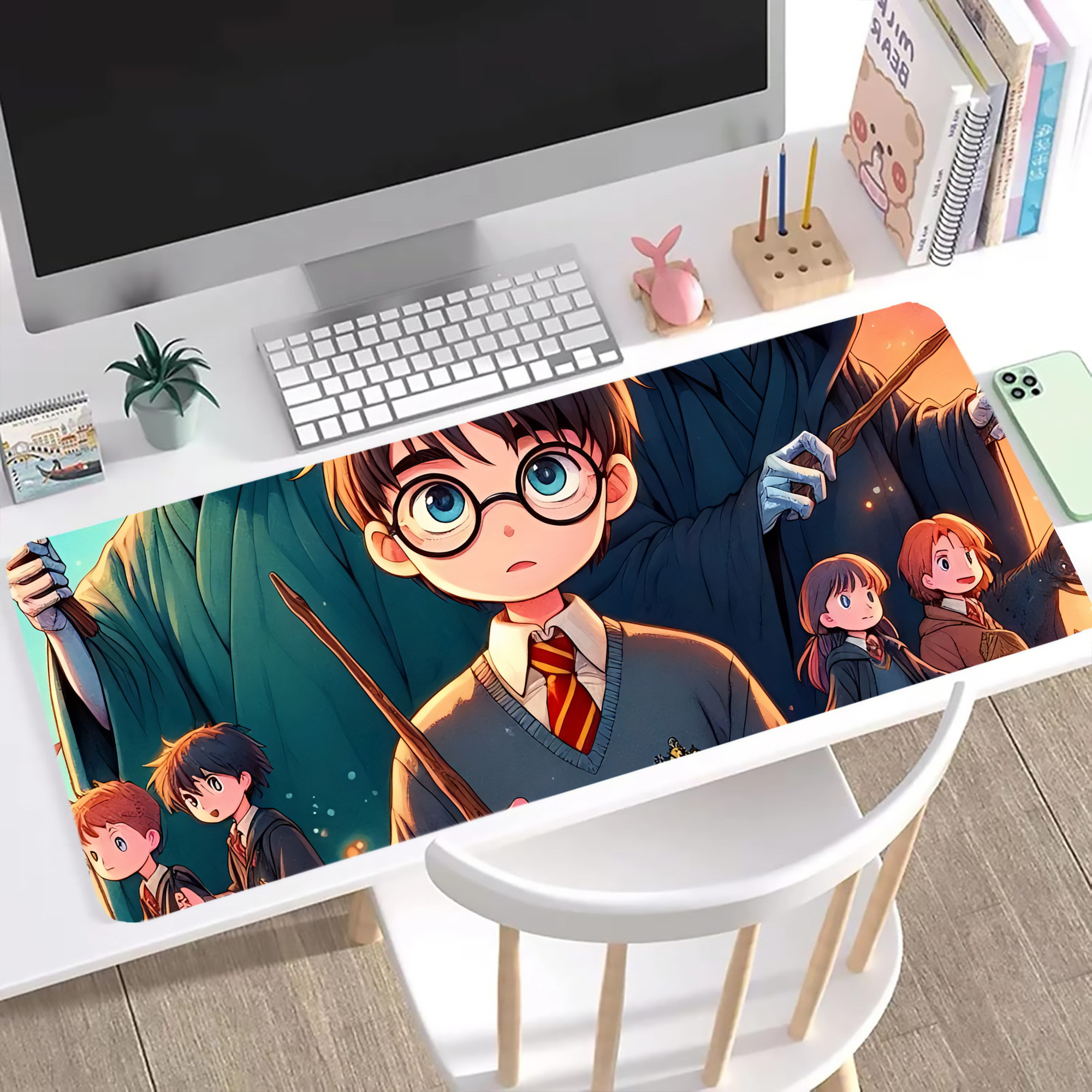 （画像用） Harry Potter ハリー・ポッターシリーズ ステッチ加工 大判デスクマット／滑り止めマウスパッド