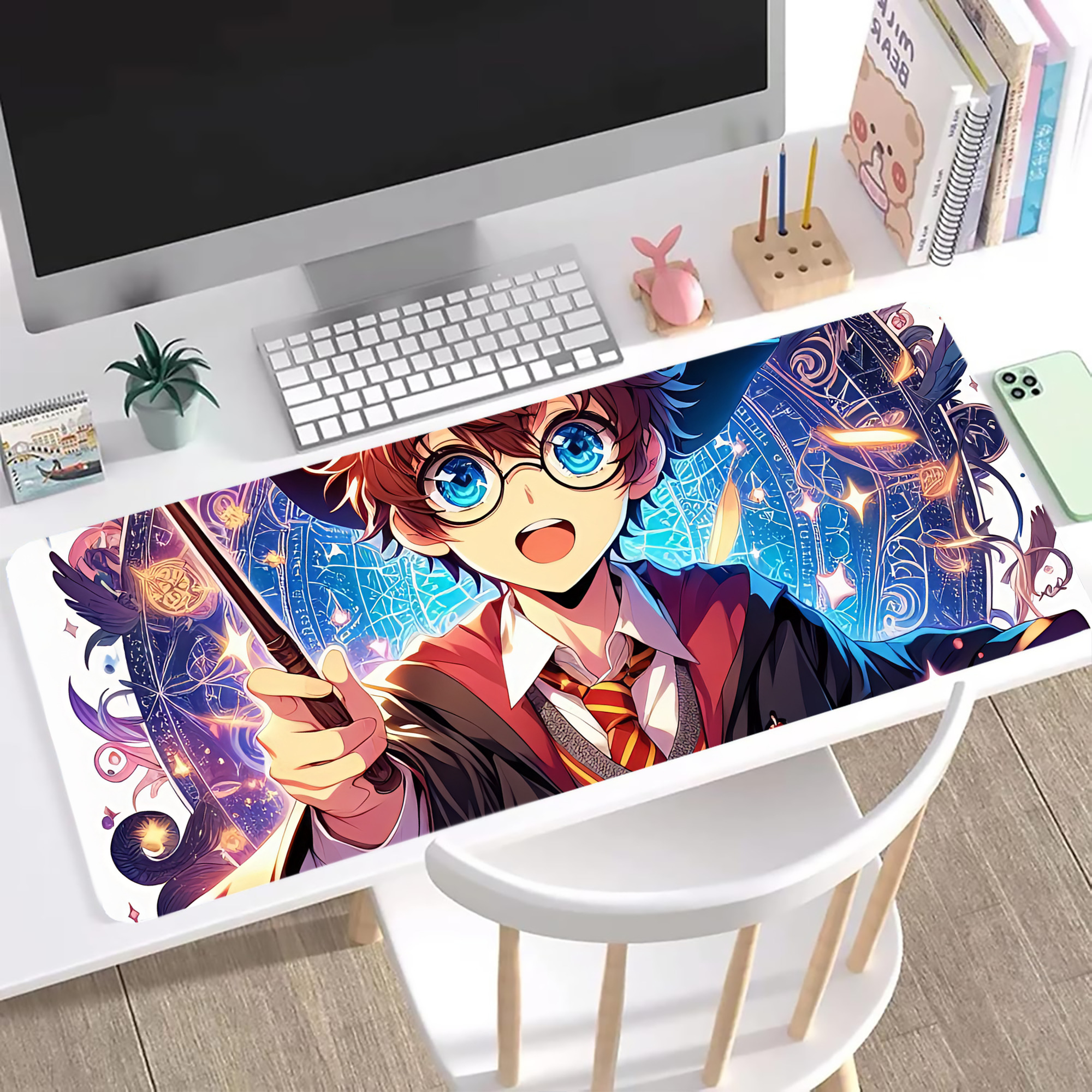 （画像用） Harry Potter ハリー・ポッターシリーズ ステッチ加工 大判デスクマット／滑り止めマウスパッド