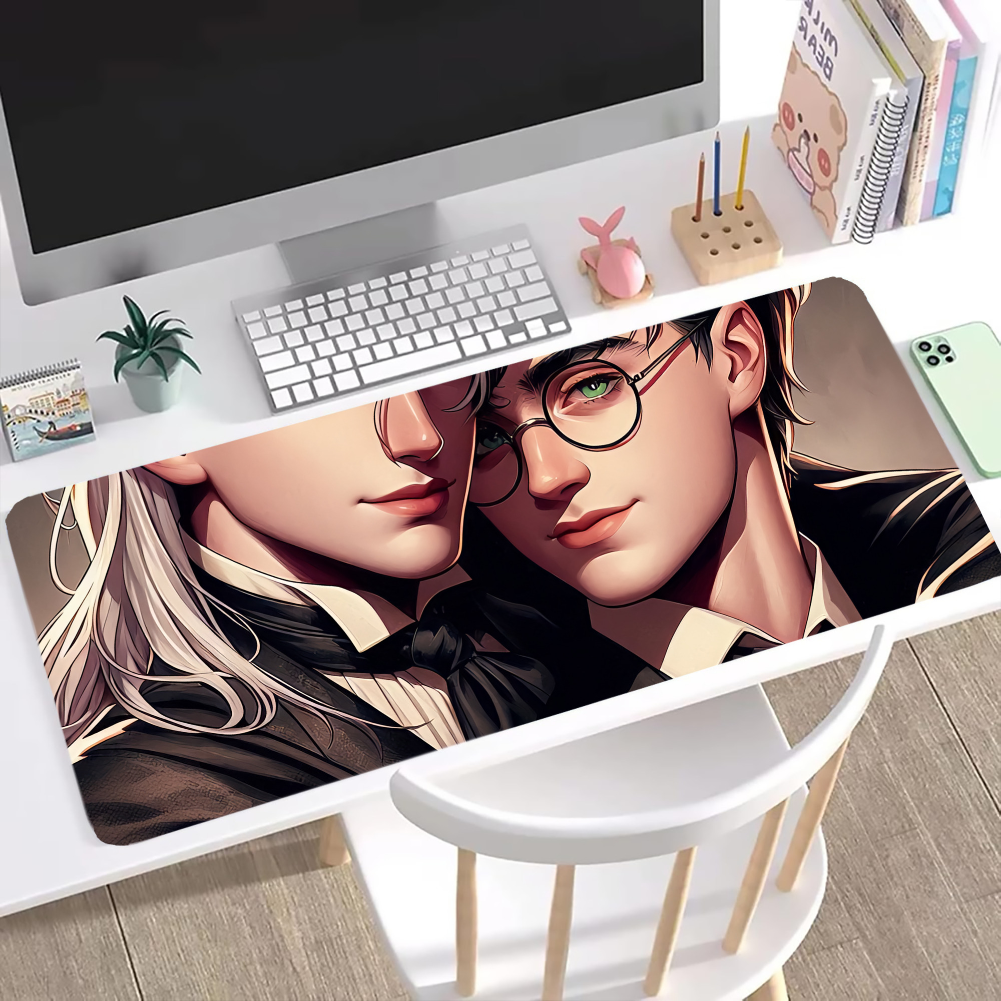 （画像用） Harry Potter ハリー・ポッターシリーズ ステッチ加工 大判デスクマット／滑り止めマウスパッド