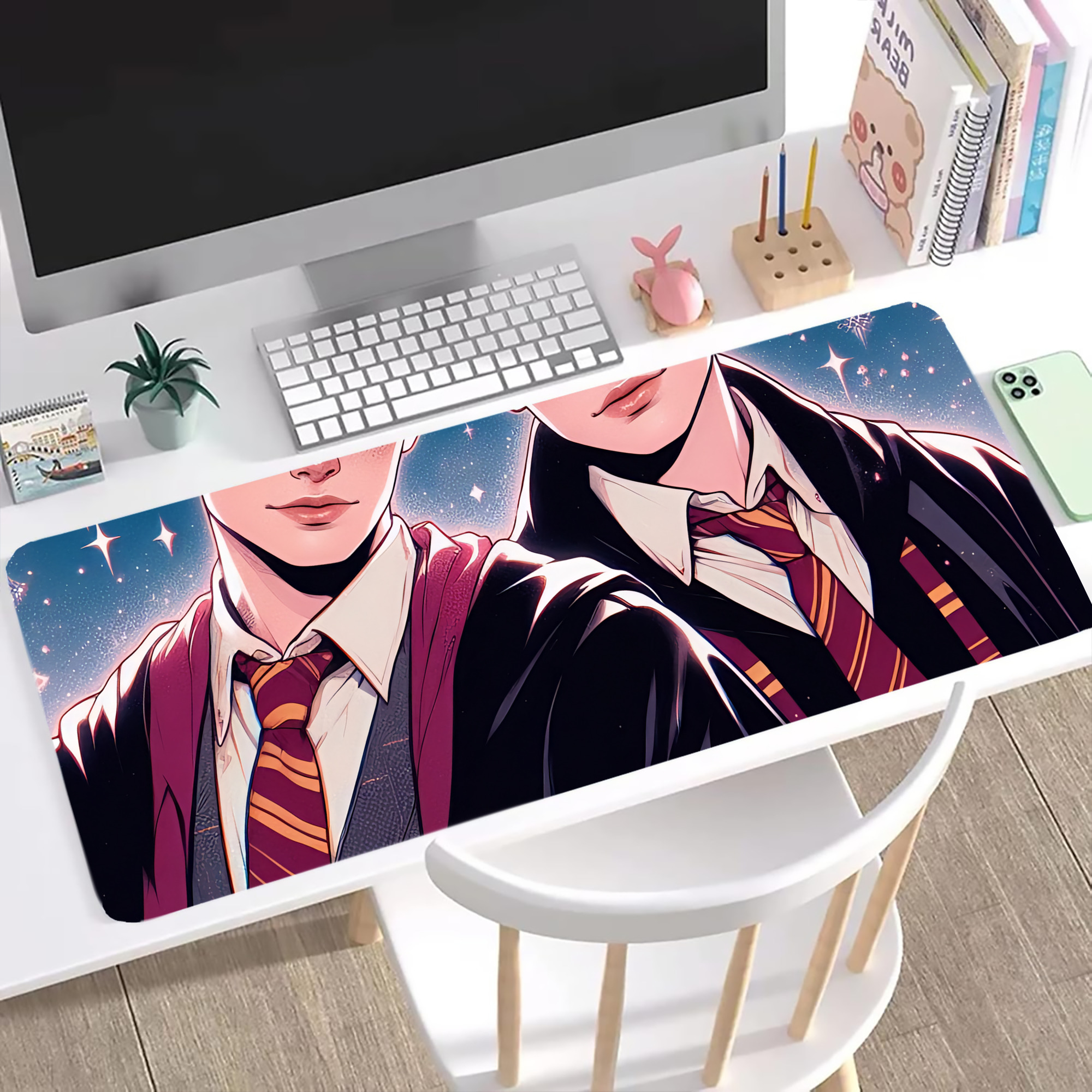 （画像用） Harry Potter ハリー・ポッターシリーズ ステッチ加工 大判デスクマット／滑り止めマウスパッド