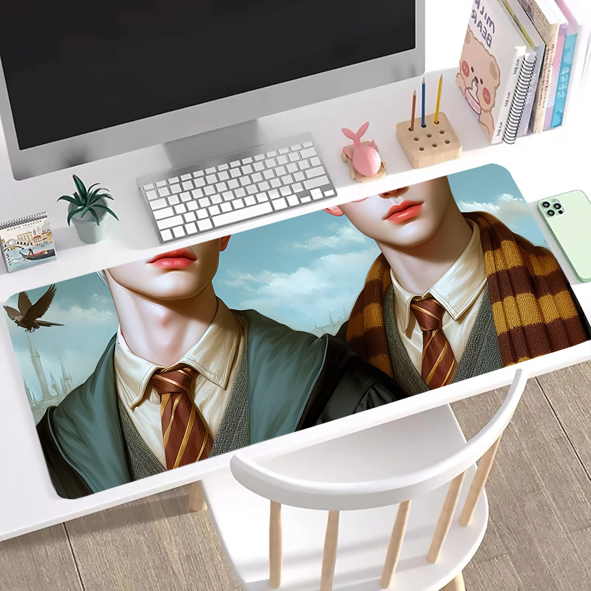 （画像用） Harry Potter ハリー・ポッターシリーズ ステッチ加工 大判デスクマット／滑り止めマウスパッド
