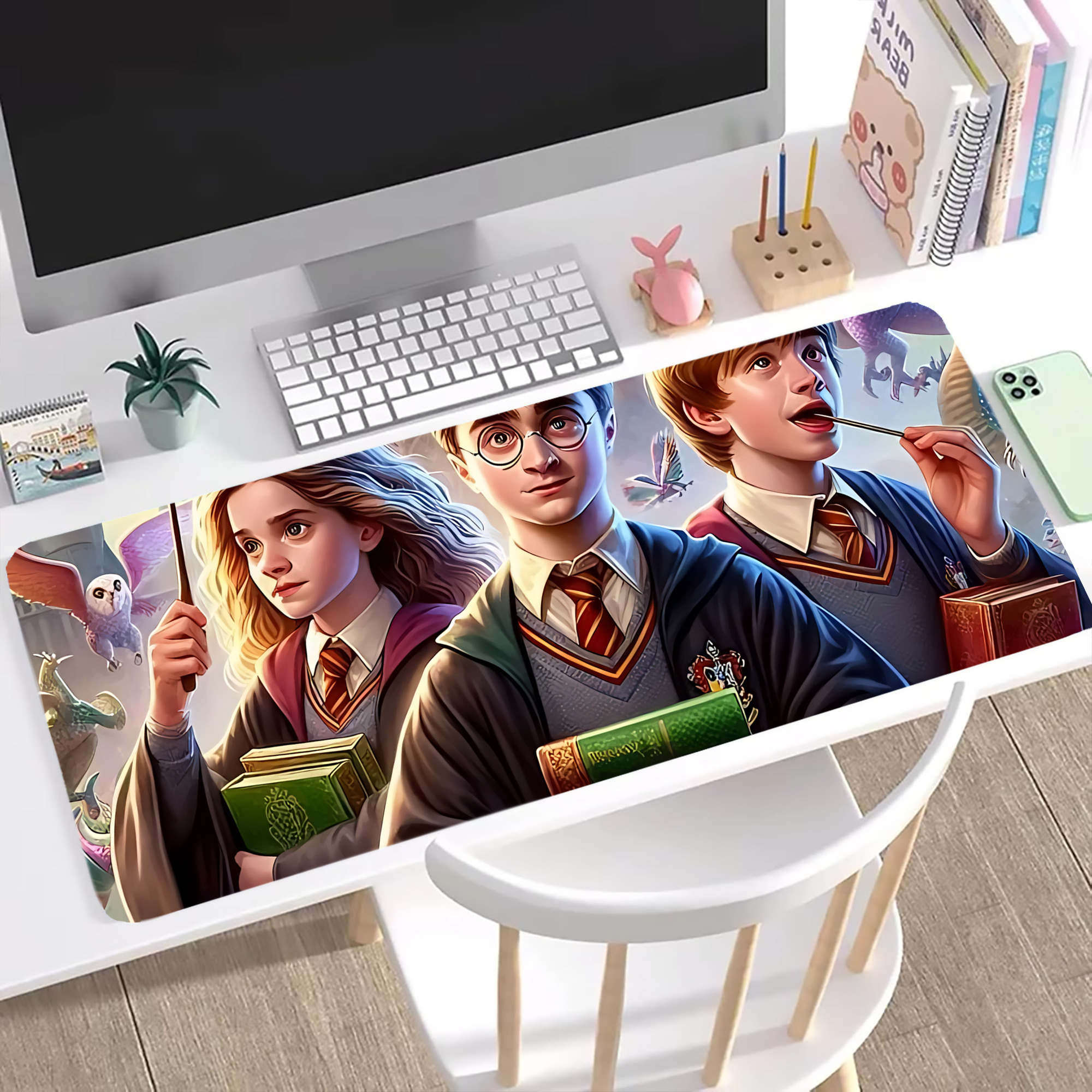 （画像用） Harry Potter ハリー・ポッターシリーズ ステッチ加工 大判デスクマット／滑り止めマウスパッド