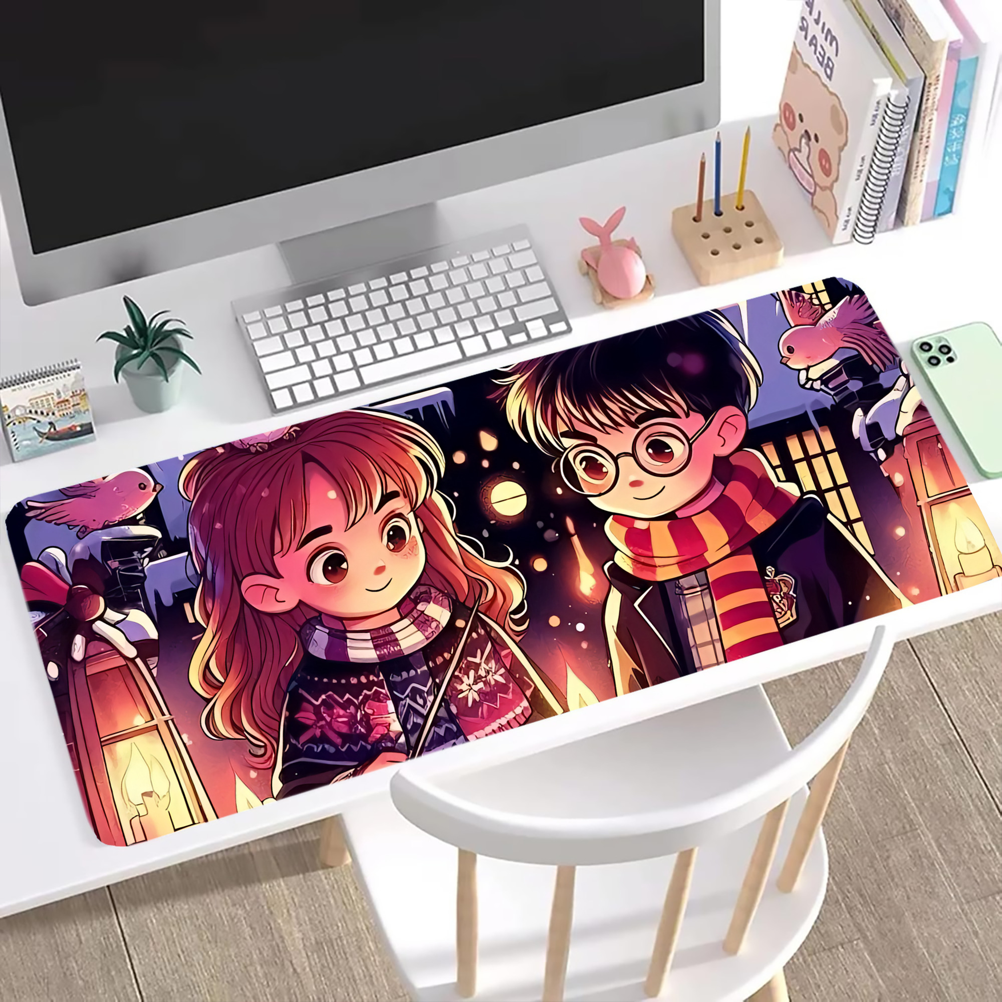 （画像用） Harry Potter ハリー・ポッターシリーズ ステッチ加工 大判デスクマット／滑り止めマウスパッド