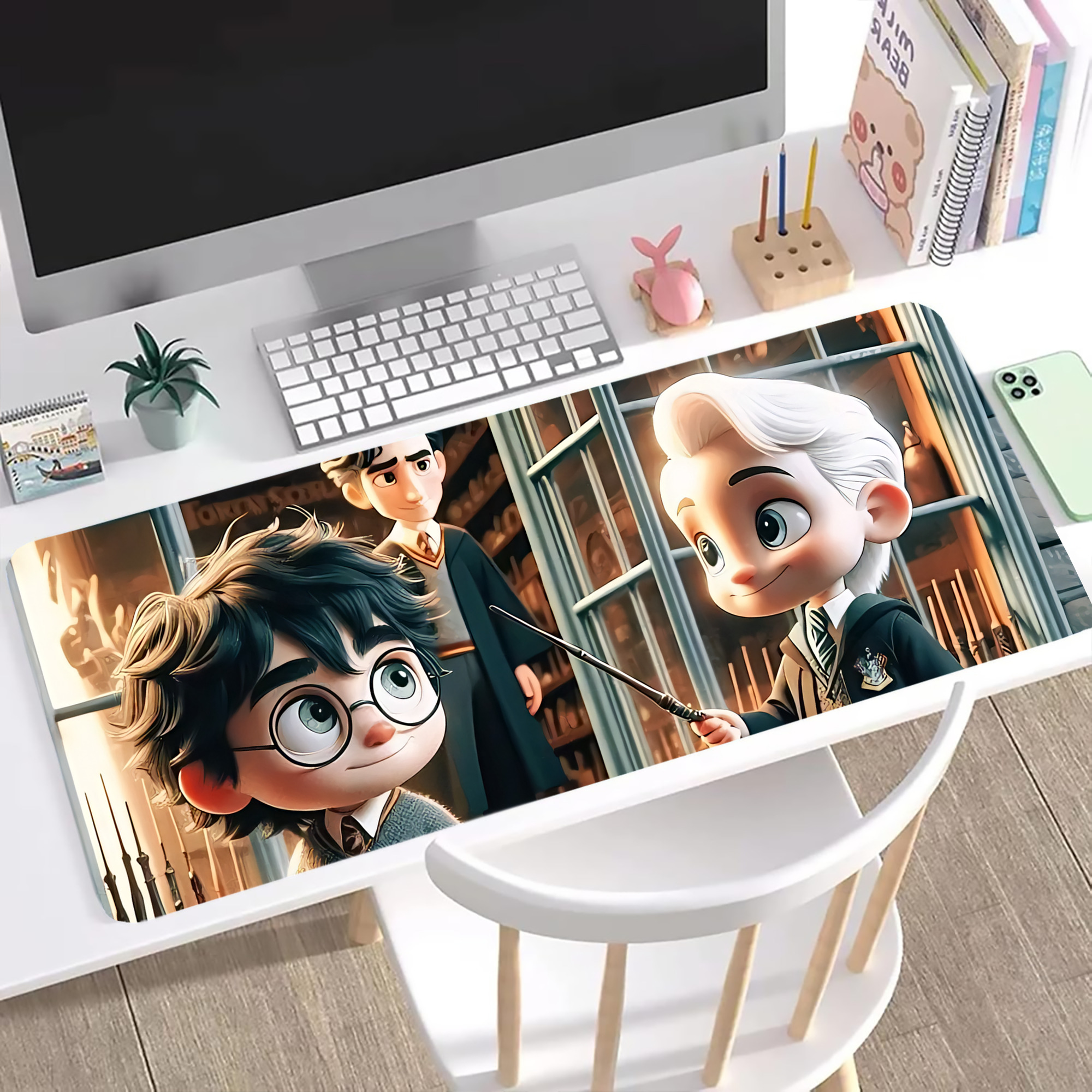 （画像用） Harry Potter ハリー・ポッターシリーズ ステッチ加工 大判デスクマット／滑り止めマウスパッド