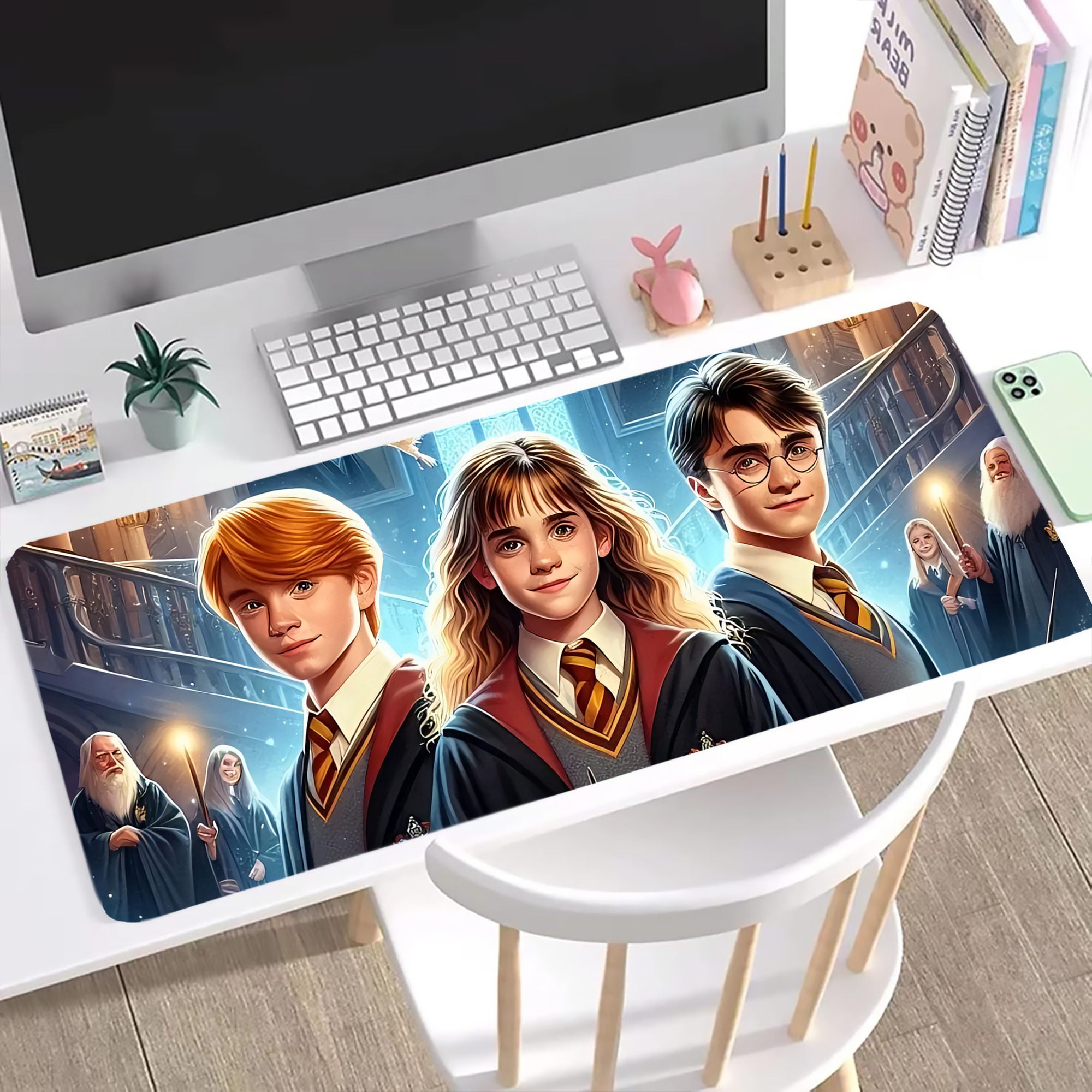 （画像用） Harry Potter ハリー・ポッターシリーズ ステッチ加工 大判デスクマット／滑り止めマウスパッド