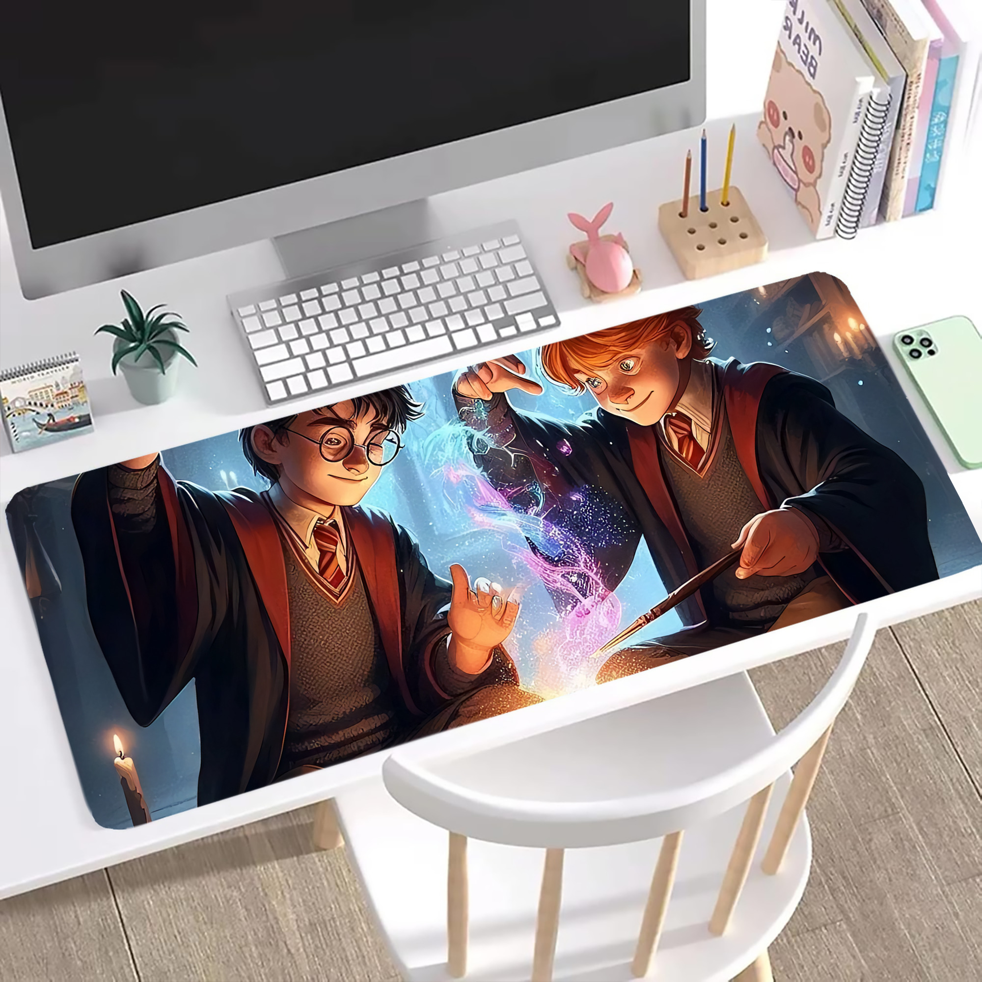 （画像用） Harry Potter ハリー・ポッターシリーズ ステッチ加工 大判デスクマット／滑り止めマウスパッド