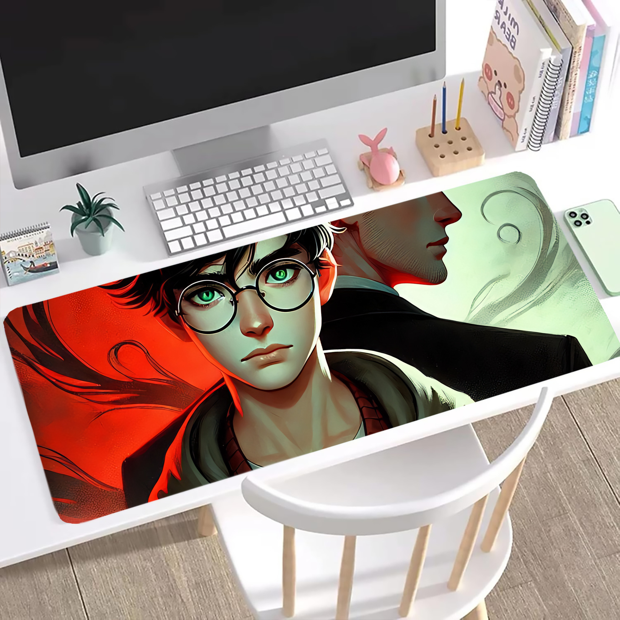 （画像用） Harry Potter ハリー・ポッターシリーズ ステッチ加工 大判デスクマット／滑り止めマウスパッド