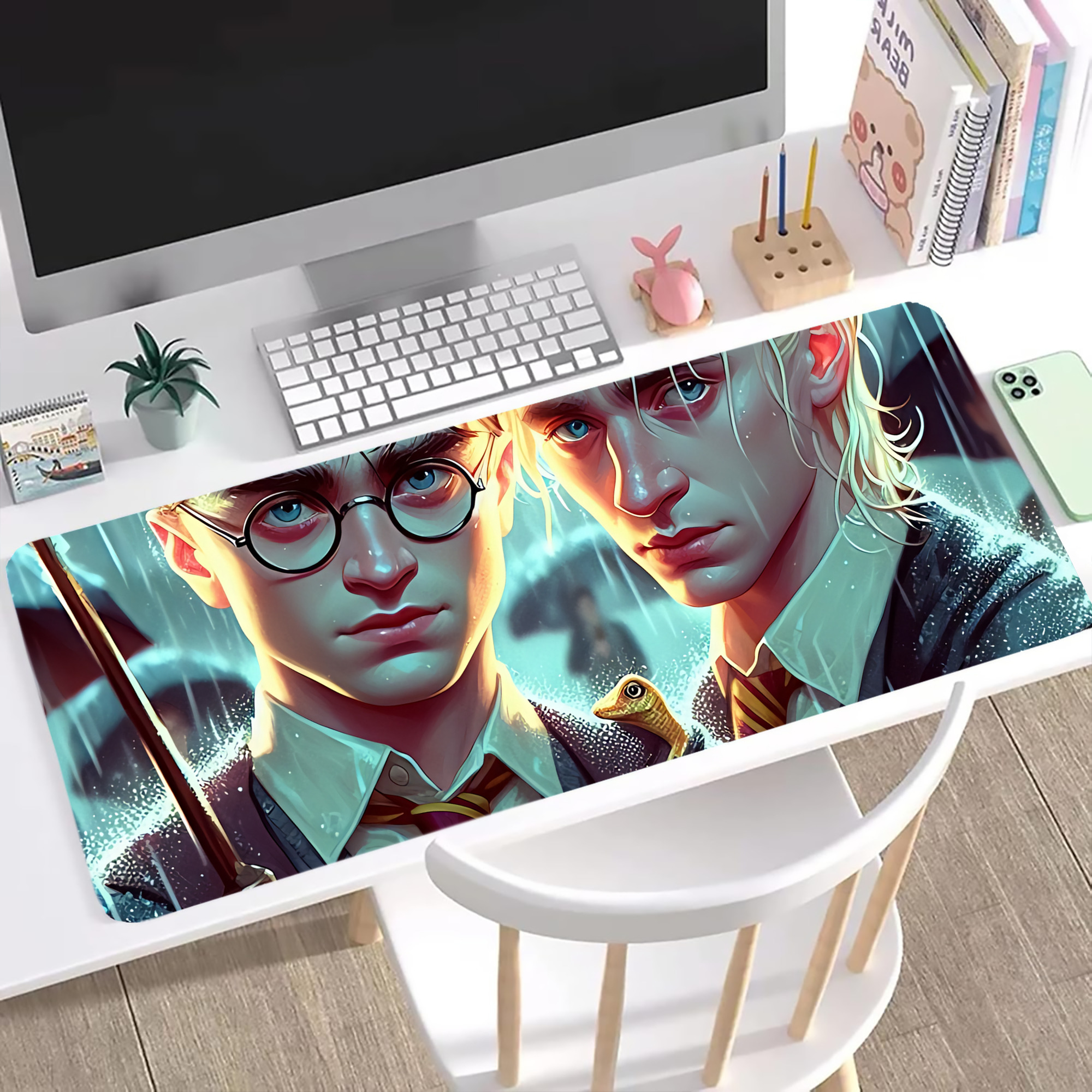 （画像用） Harry Potter ハリー・ポッターシリーズ ステッチ加工 大判デスクマット／滑り止めマウスパッド