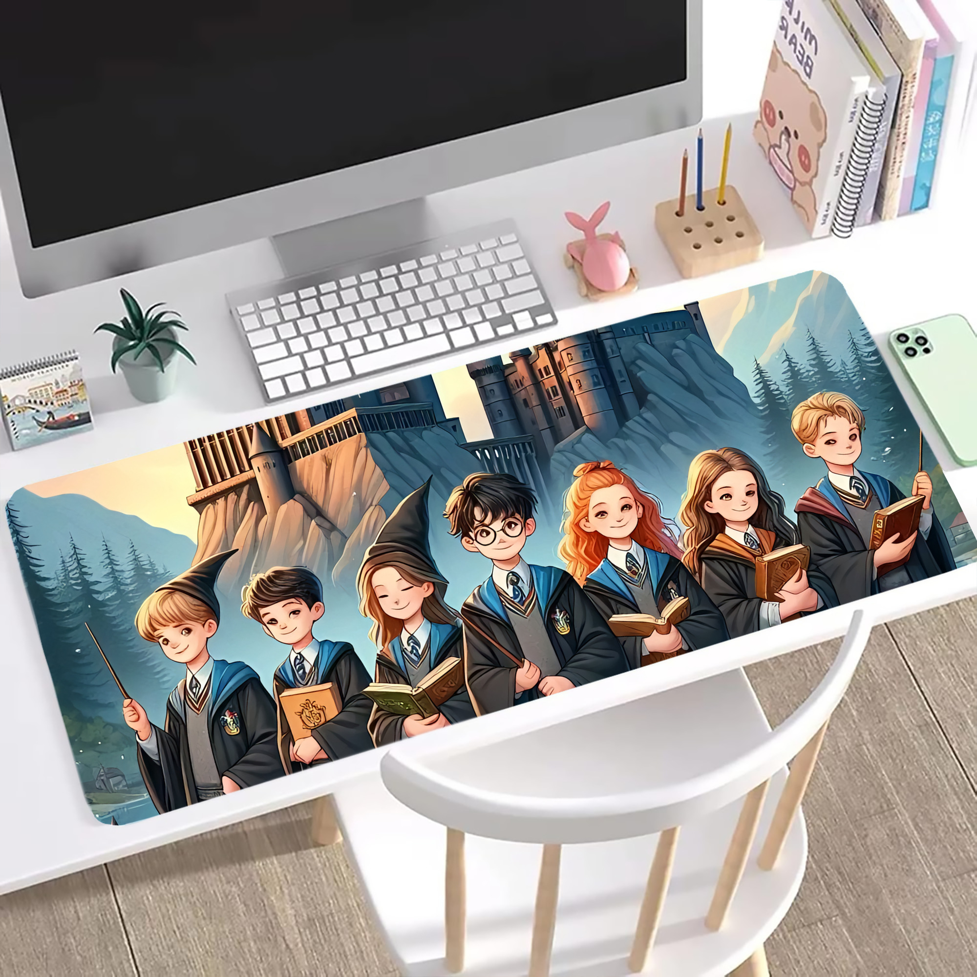 （画像用） Harry Potter ハリー・ポッターシリーズ ステッチ加工 大判デスクマット／滑り止めマウスパッド