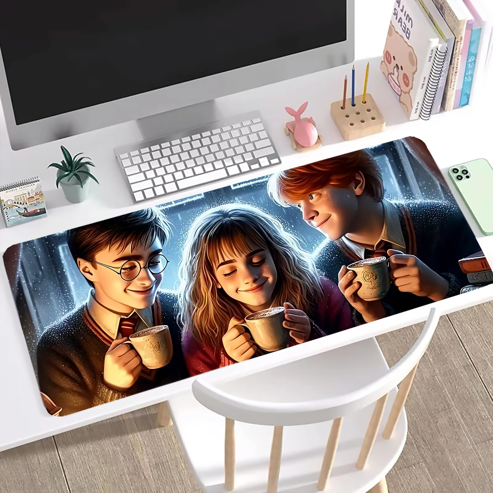 （画像用） Harry Potter ハリー・ポッターシリーズ ステッチ加工 大判デスクマット／滑り止めマウスパッド