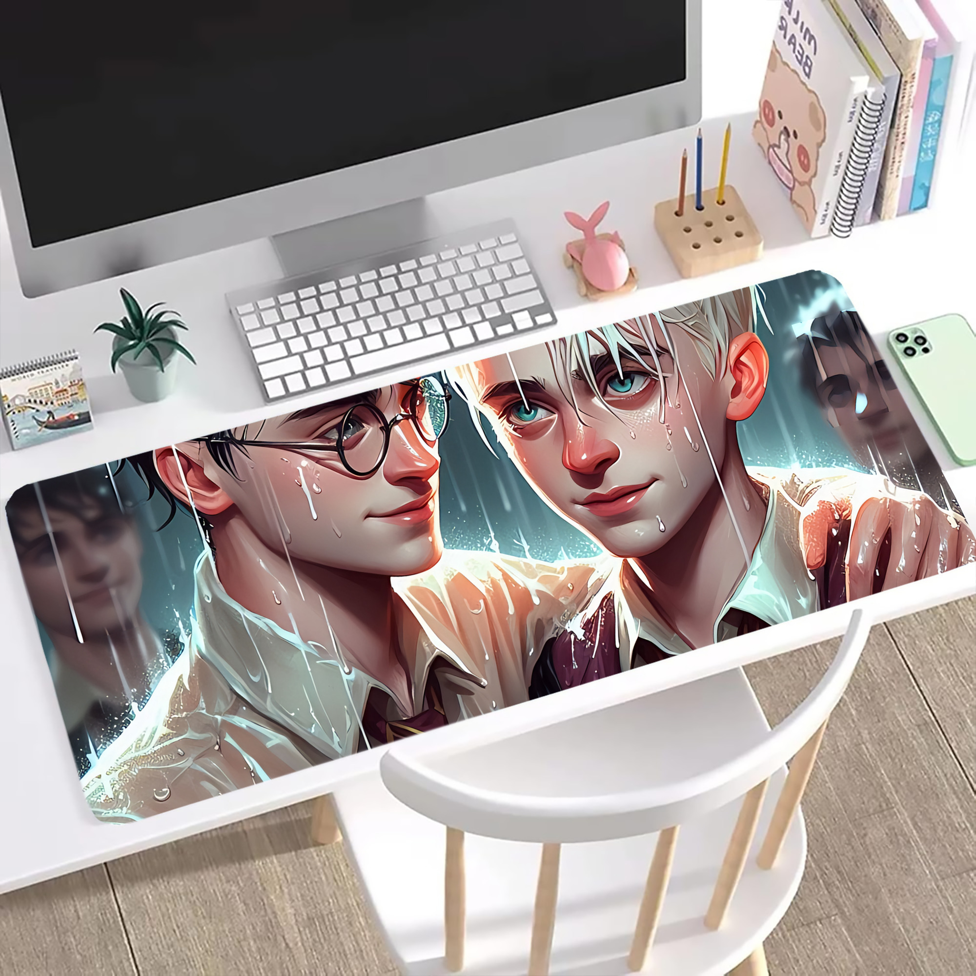 （画像用） Harry Potter ハリー・ポッターシリーズ ステッチ加工 大判デスクマット／滑り止めマウスパッド