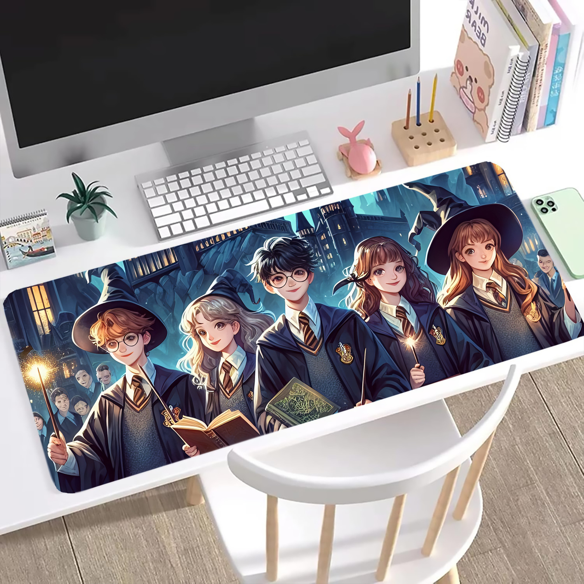 （画像用） Harry Potter ハリー・ポッターシリーズ ステッチ加工 大判デスクマット／滑り止めマウスパッド