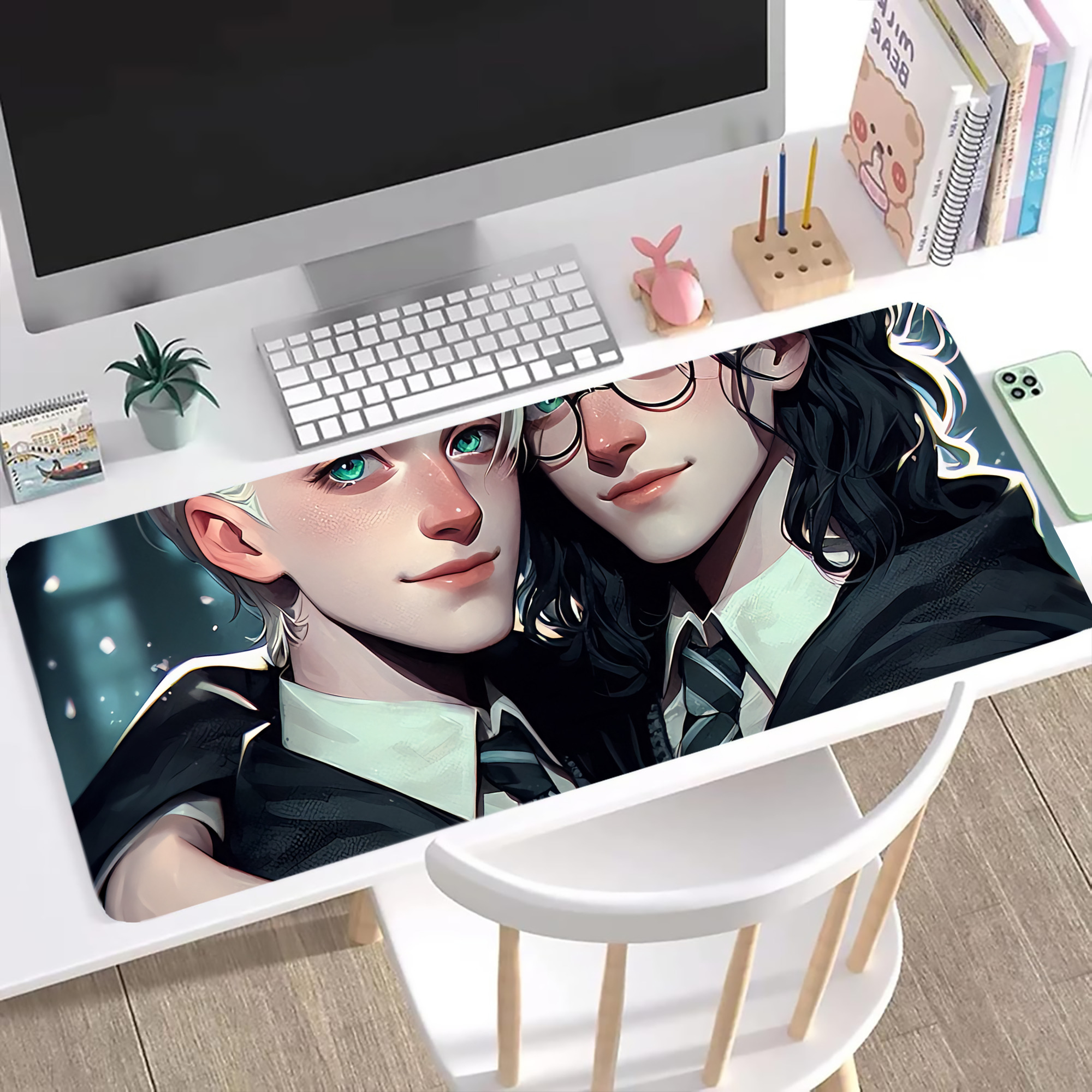 （画像用） Harry Potter ハリー・ポッターシリーズ ステッチ加工 大判デスクマット／滑り止めマウスパッド