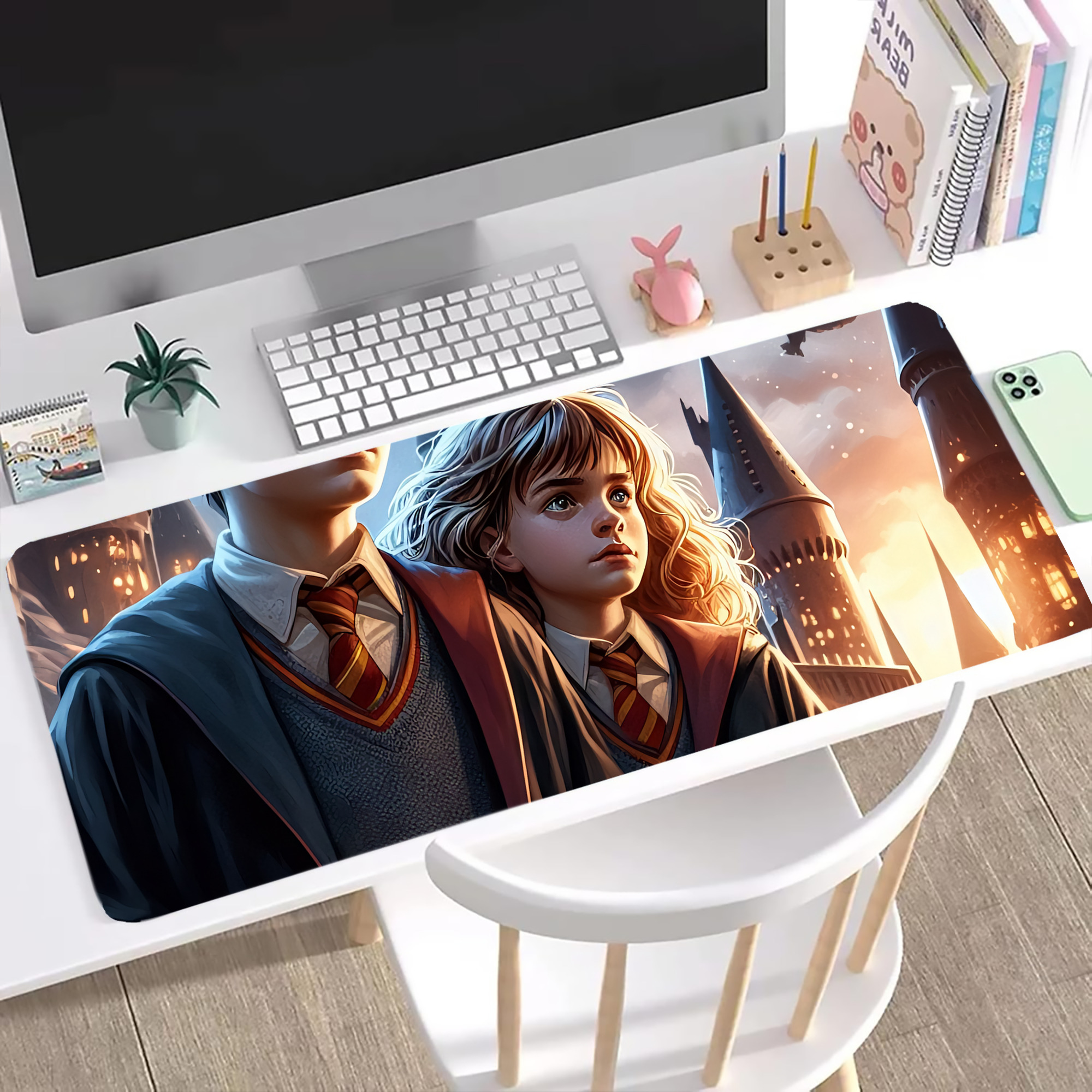 （画像用） Harry Potter ハリー・ポッターシリーズ ステッチ加工 大判デスクマット／滑り止めマウスパッド