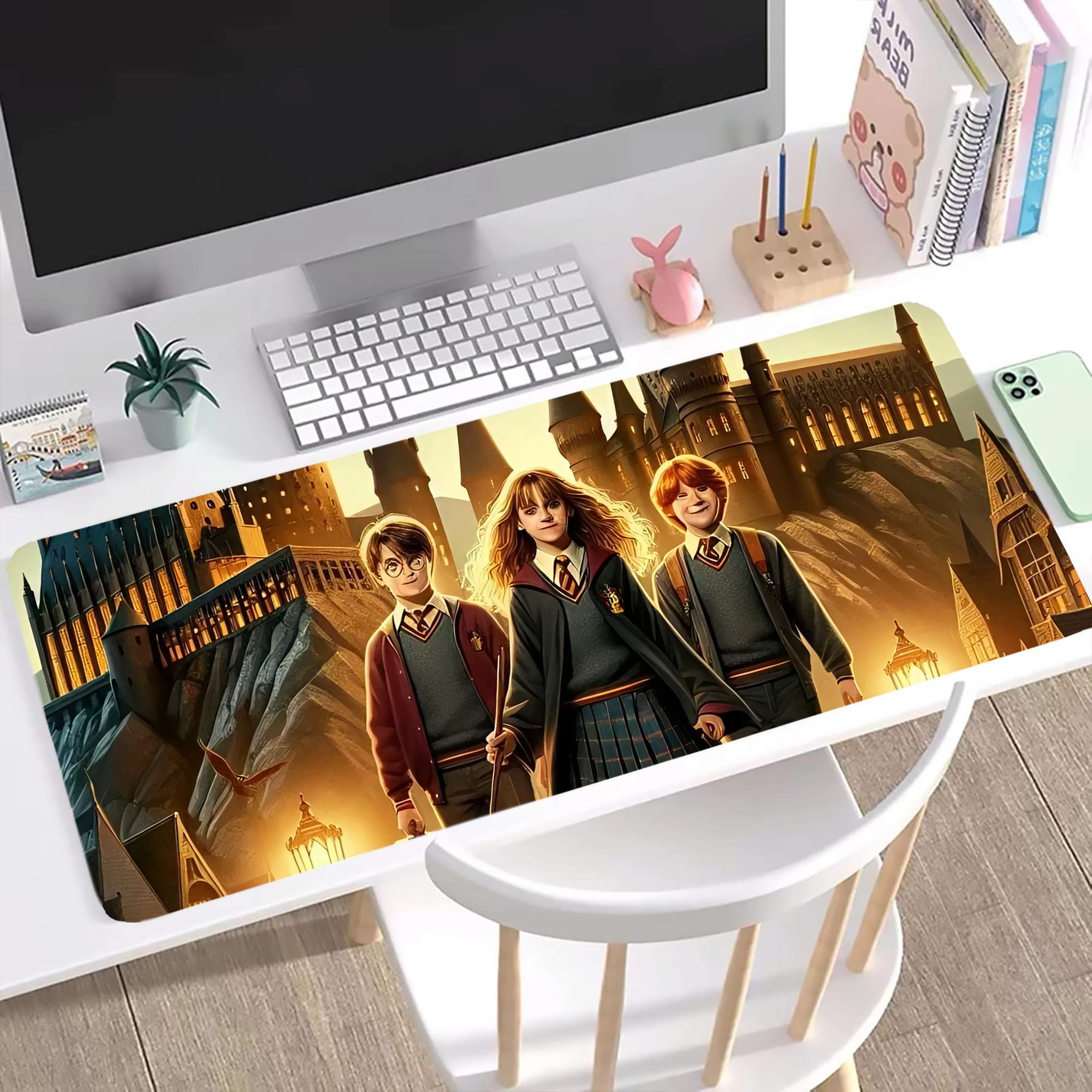 （画像用） Harry Potter ハリー・ポッターシリーズ ステッチ加工 大判デスクマット／滑り止めマウスパッド