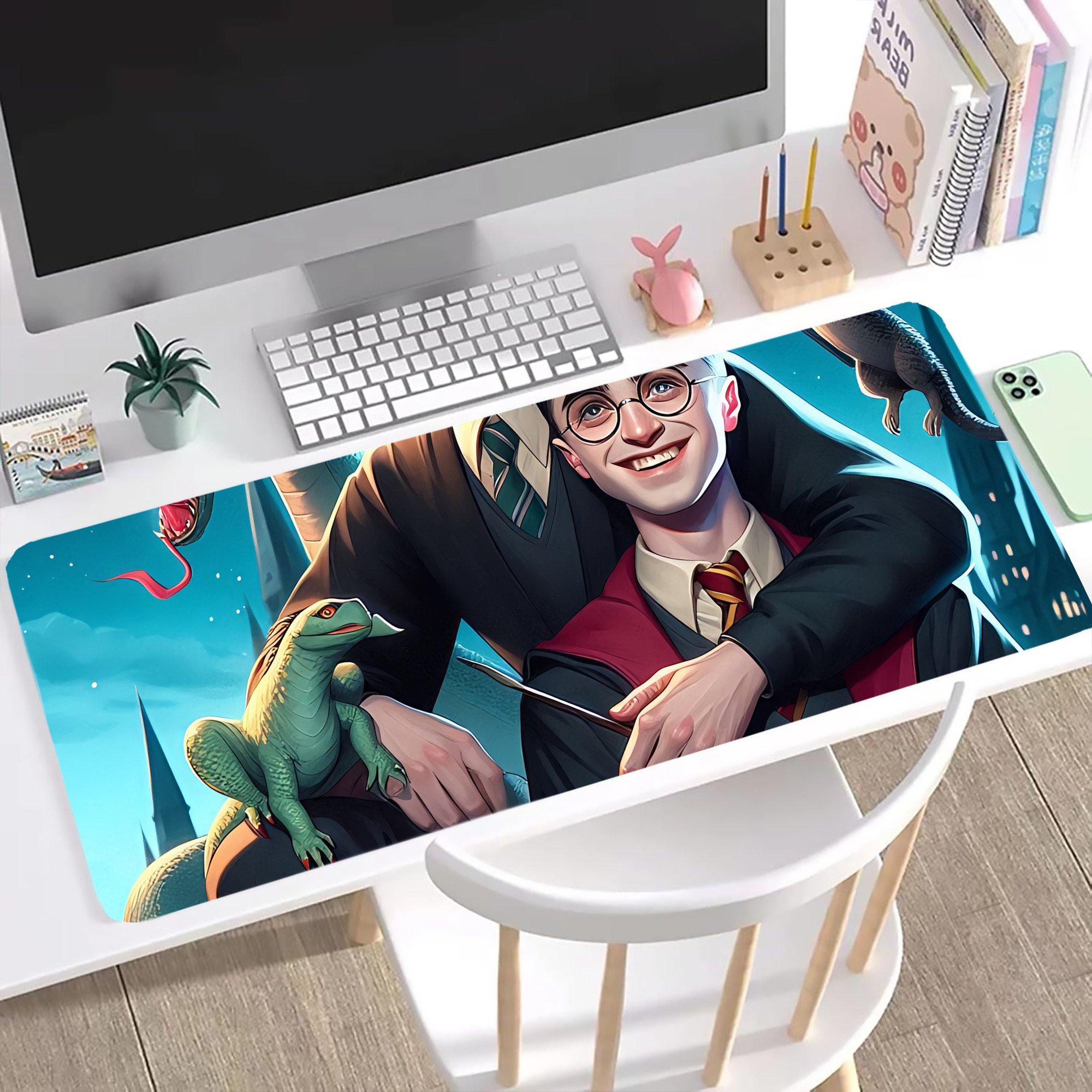 （画像用） Harry Potter ハリー・ポッターシリーズ ステッチ加工 大判デスクマット／滑り止めマウスパッド