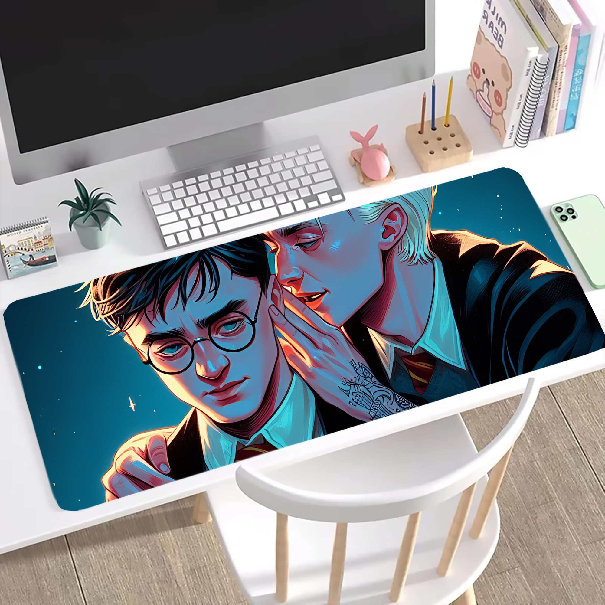 （画像用） Harry Potter ハリー・ポッターシリーズ ステッチ加工 大判デスクマット／滑り止めマウスパッド