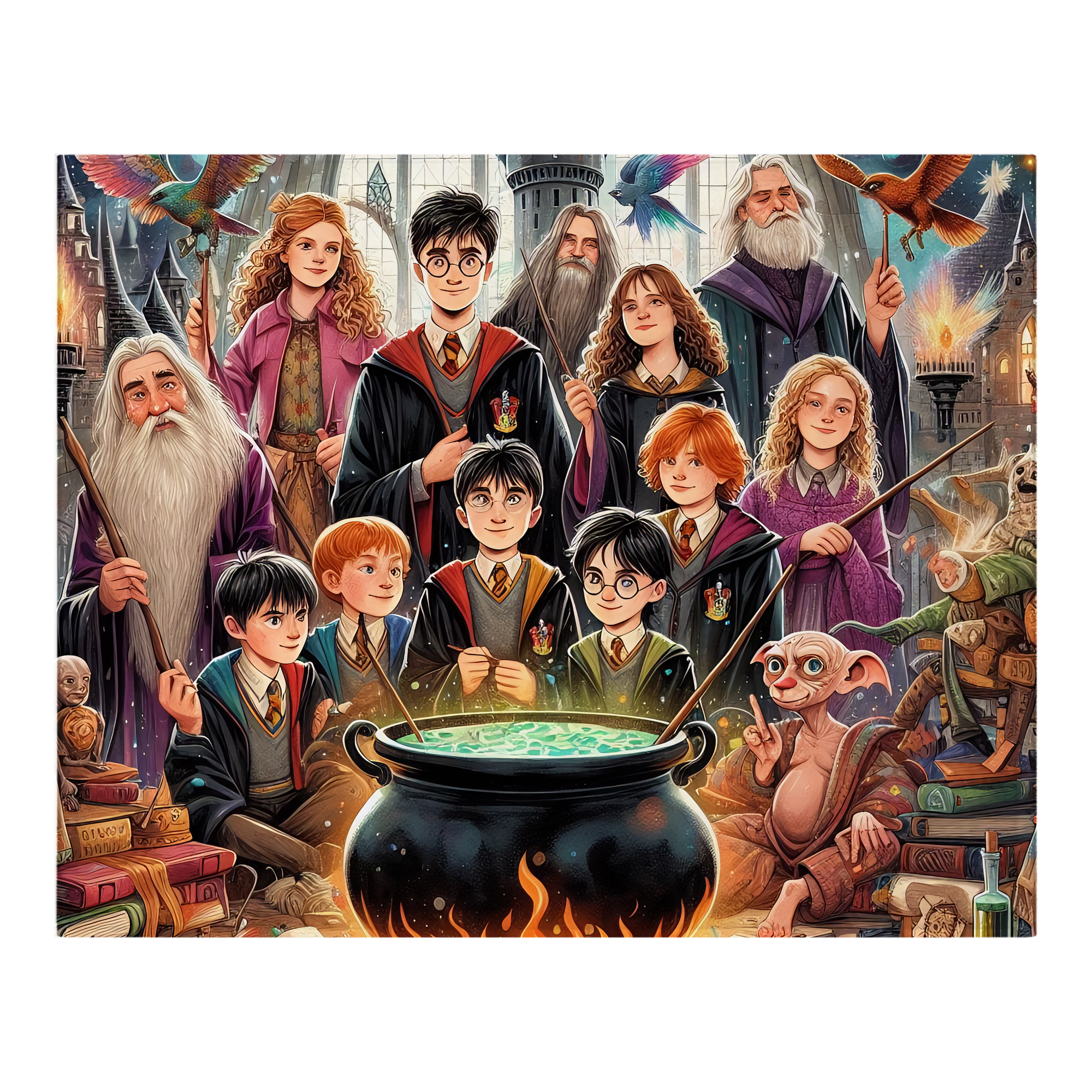 （画像用） Harry Potter ハリー・ポッターシリーズ フランネルブランケット・多サイズ対応（横型）