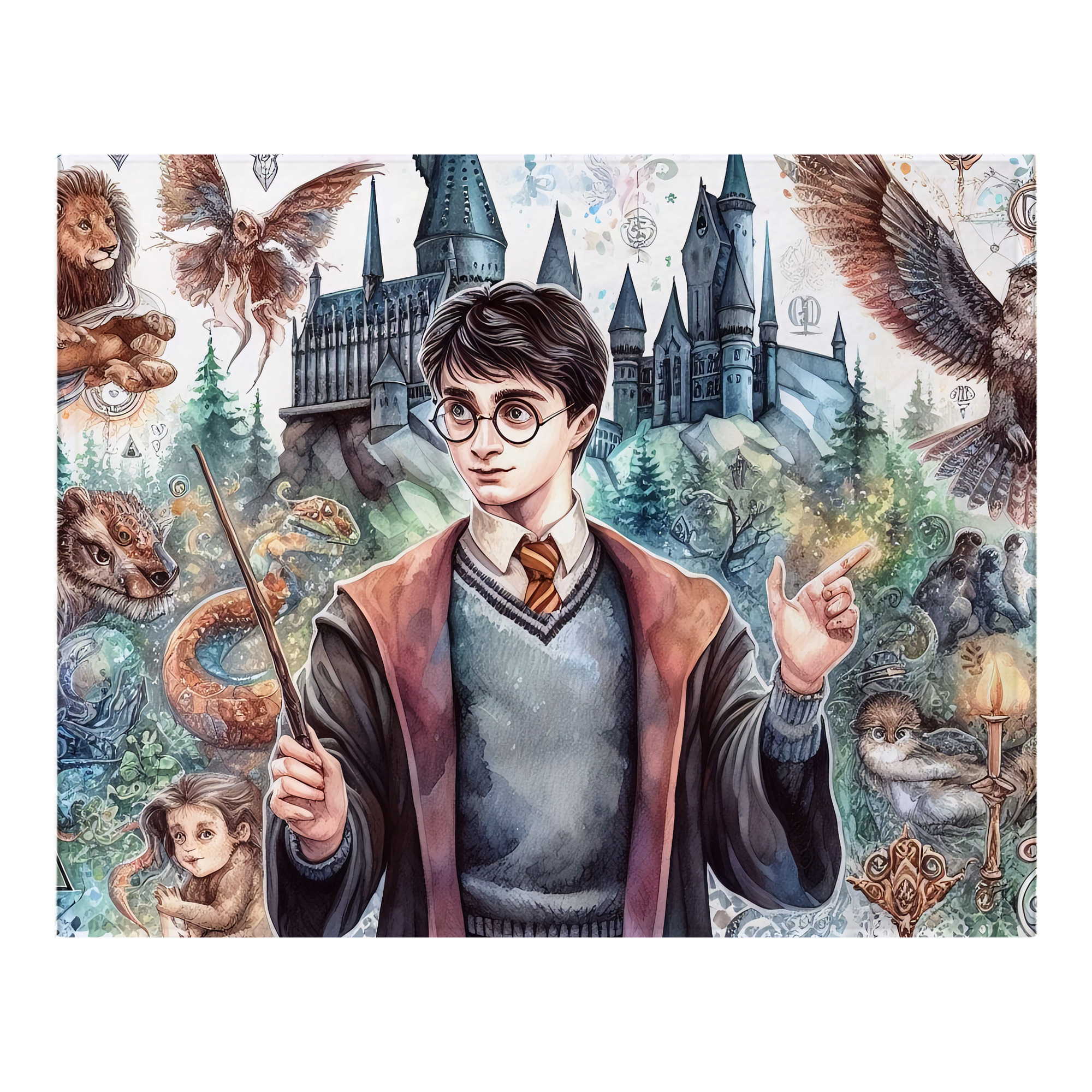 （画像用） Harry Potter ハリー・ポッターシリーズ フランネルブランケット・多サイズ対応（横型）