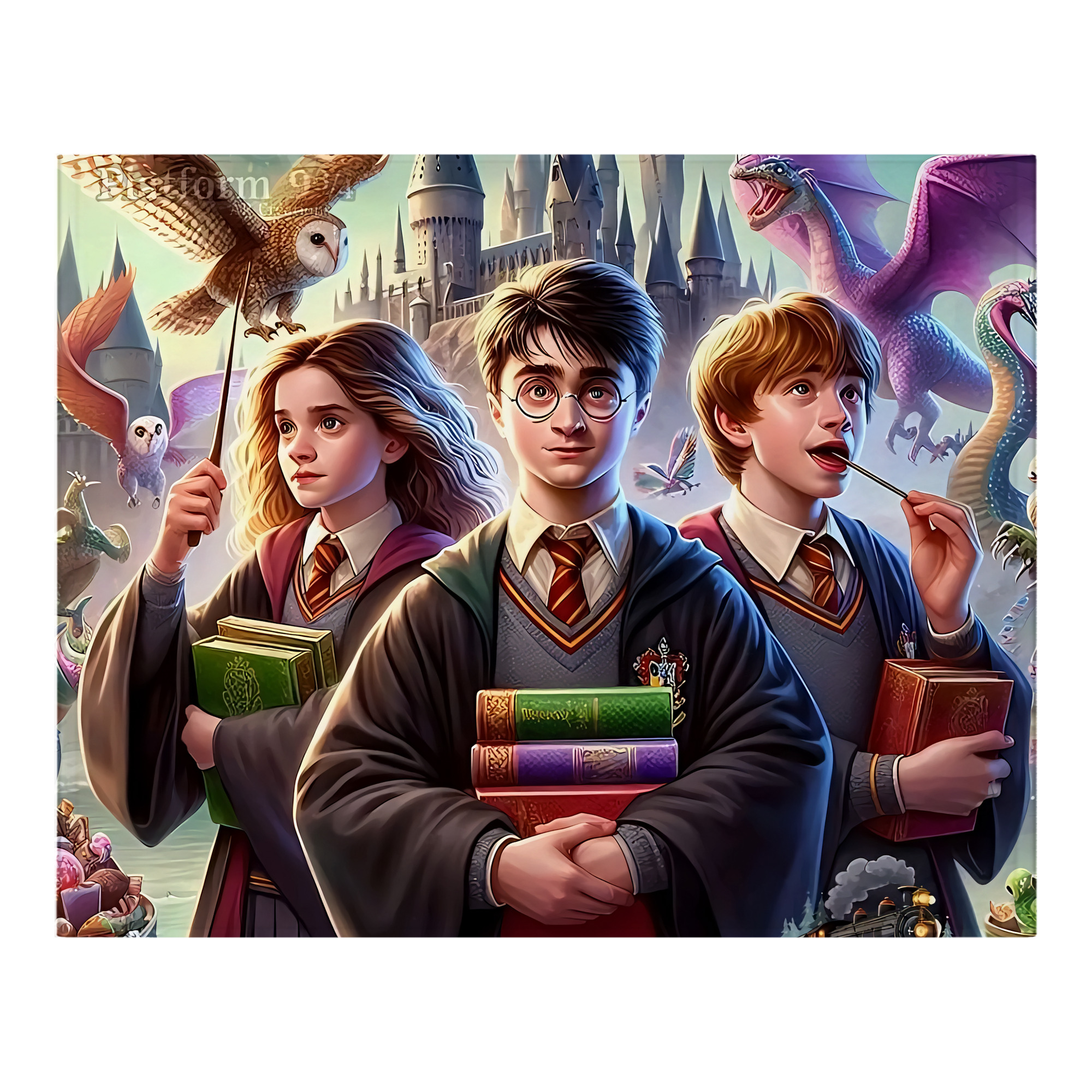 （画像用） Harry Potter ハリー・ポッターシリーズ フランネルブランケット・多サイズ対応（横型）