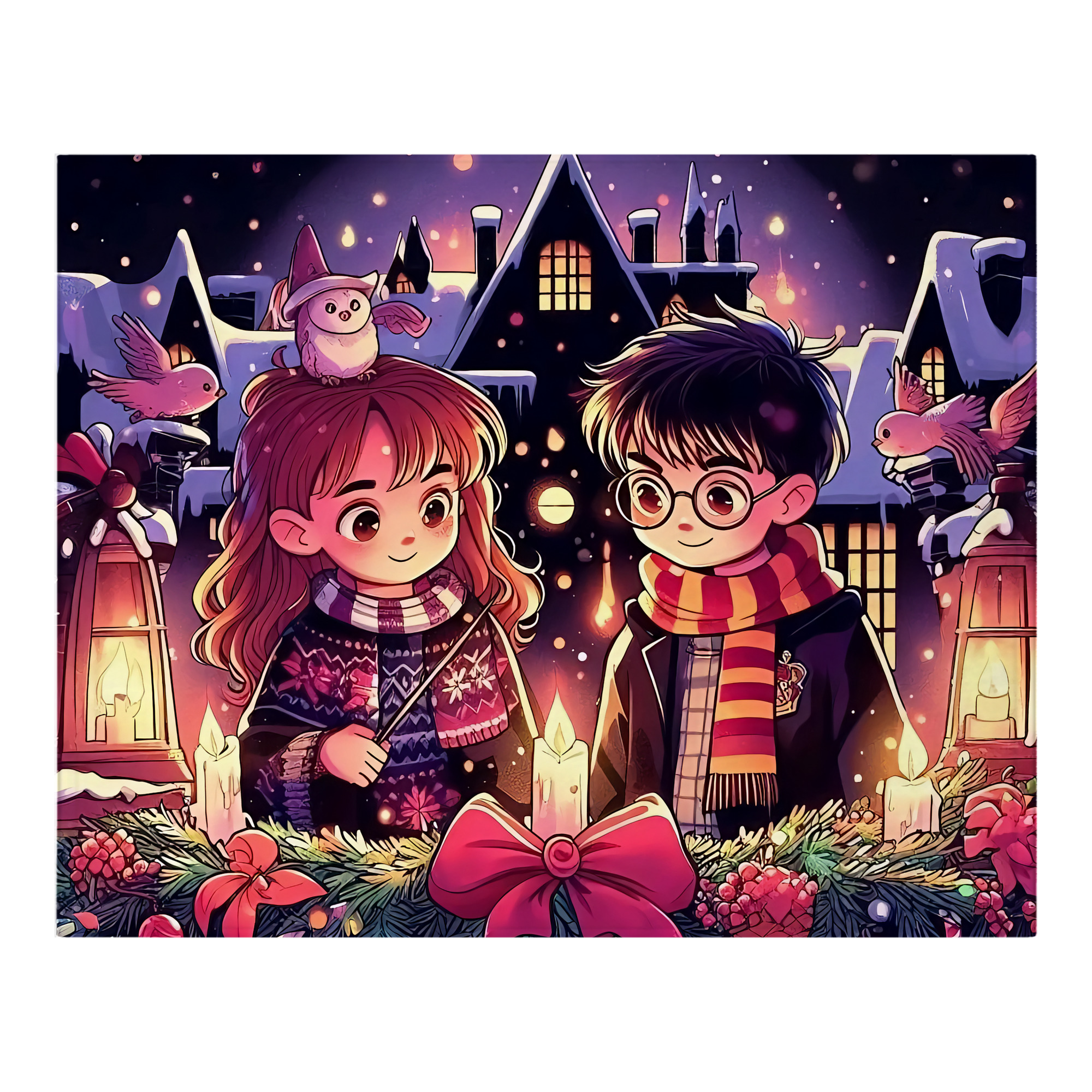 （画像用） Harry Potter ハリー・ポッターシリーズ フランネルブランケット・多サイズ対応（横型）