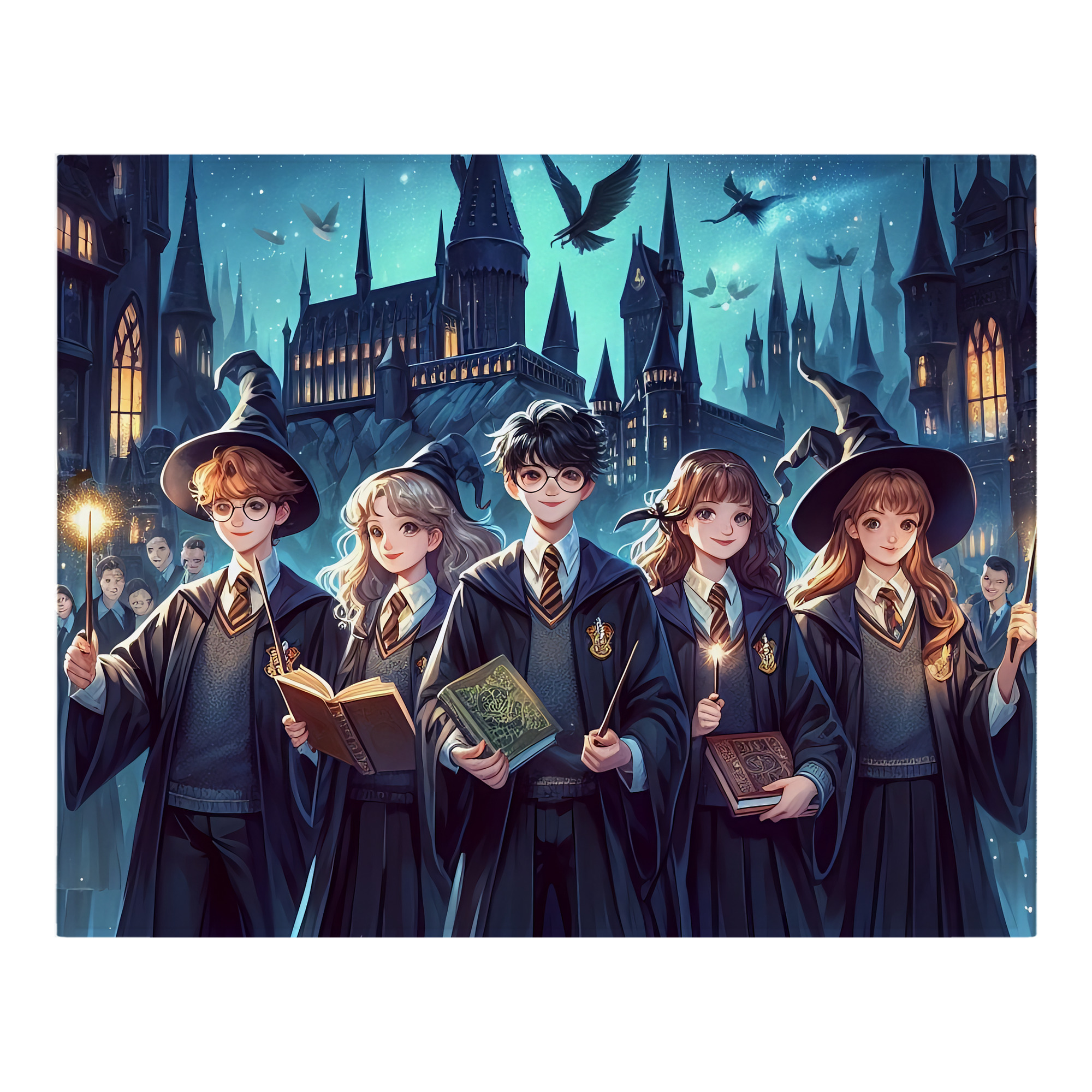 （画像用） Harry Potter ハリー・ポッターシリーズ フランネルブランケット・多サイズ対応（横型）