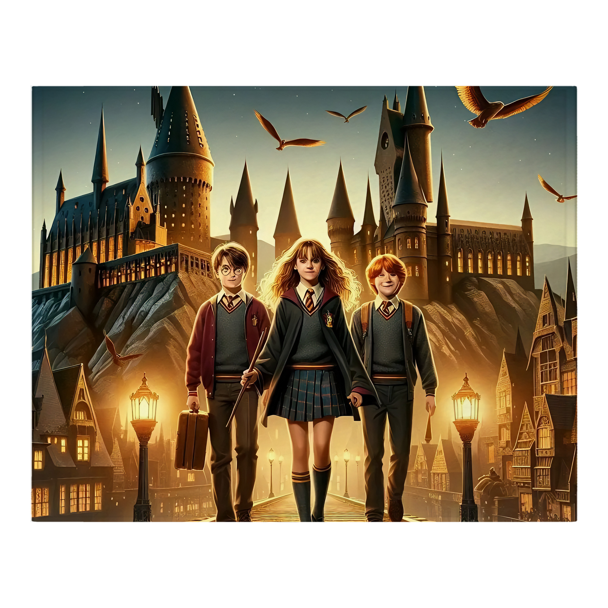 （画像用） Harry Potter ハリー・ポッターシリーズ フランネルブランケット・多サイズ対応（横型）