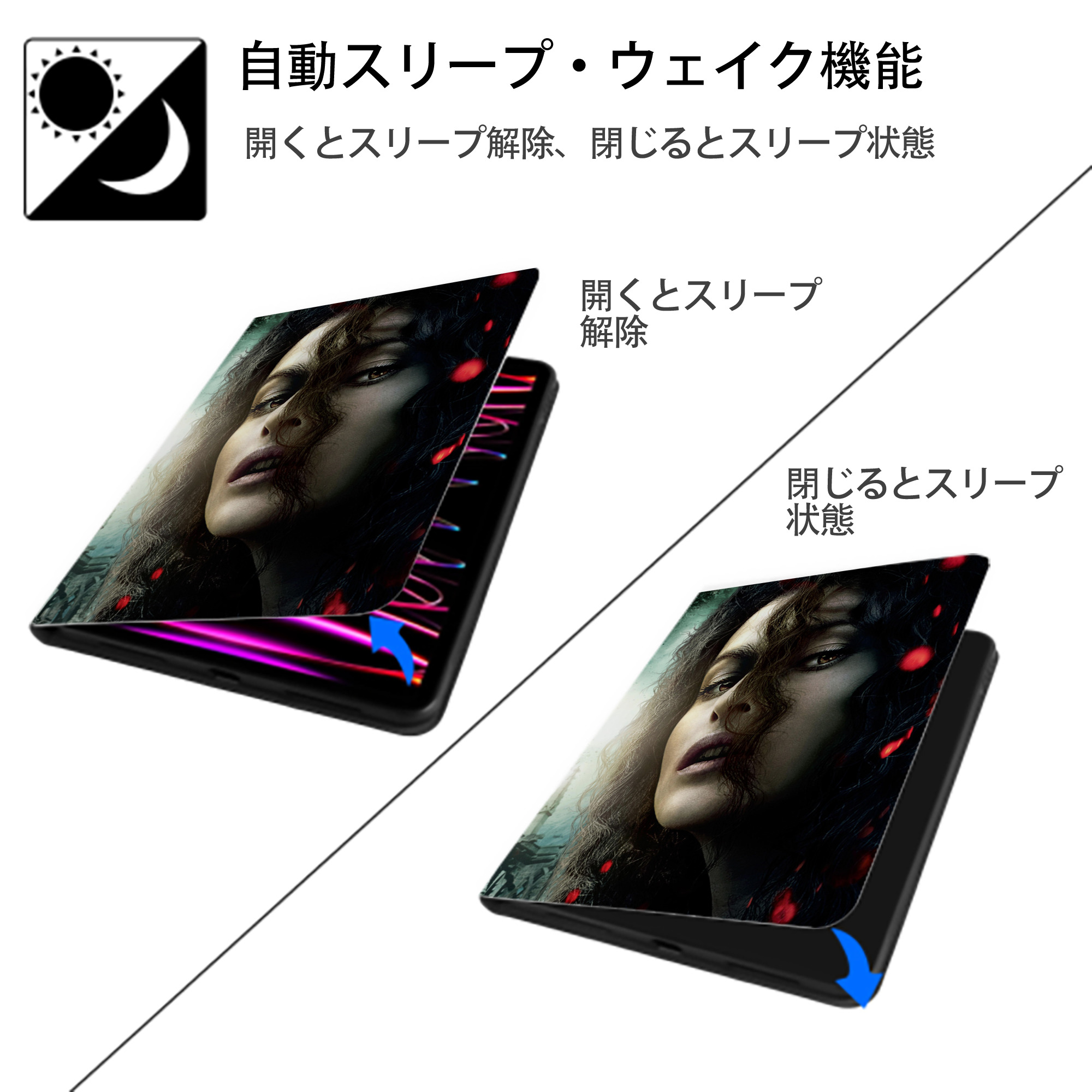 Harry Potter ハリー・ポッターシリーズ IPad ケース ペン収納付き 三つ折りスタンド PUレザー×シリコン 対応機種9.5/10.5/10.9インチ