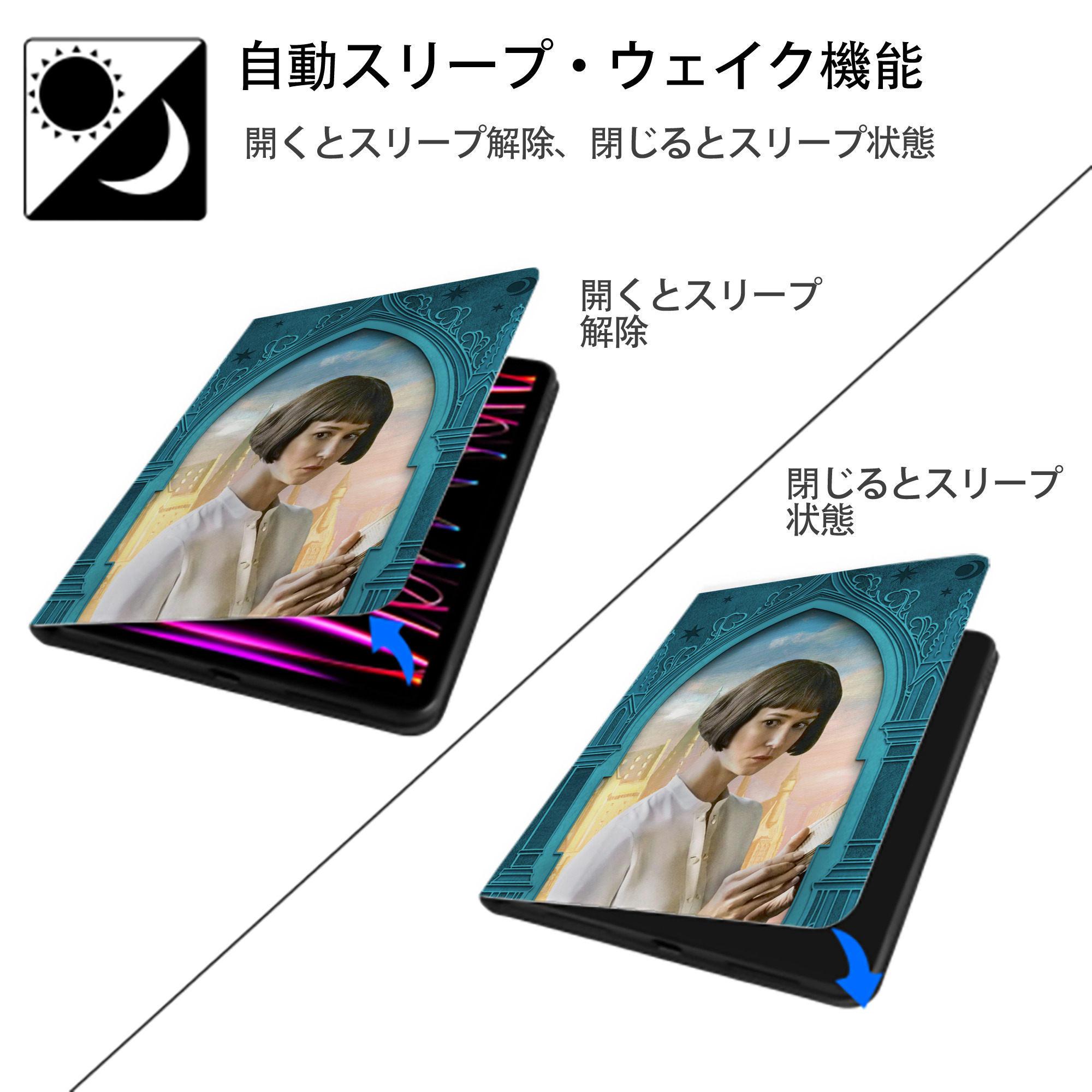 Harry Potter ハリー・ポッターシリーズ IPad ケース ペン収納付き 三つ折りスタンド PUレザー×シリコン 対応機種9.5/10.5/10.9インチ