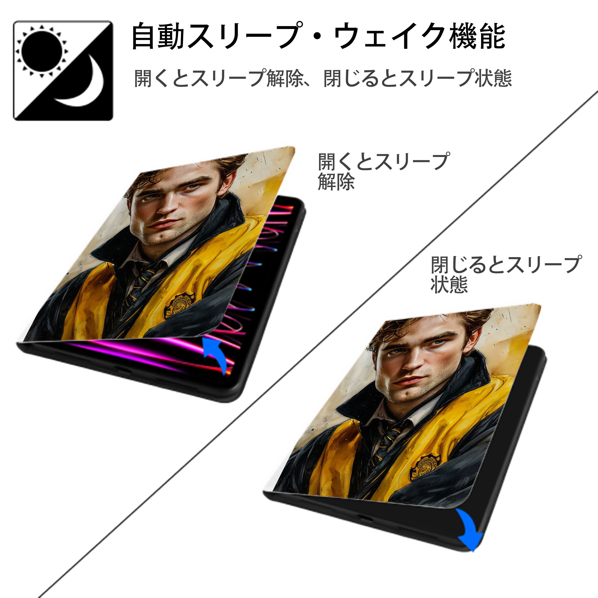 Harry Potter ハリー・ポッターシリーズ IPad ケース ペン収納付き 三つ折りスタンド PUレザー×シリコン 対応機種9.5/10.5/10.9インチ