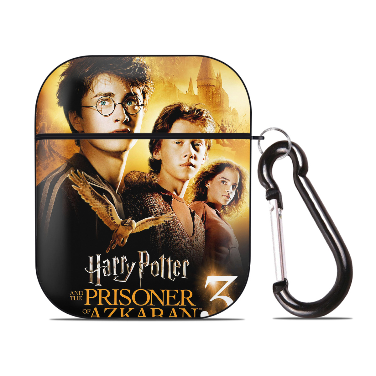 （画像用） Harry Potter ハリー・ポッターシリーズ AirPods 第2世代保護ケース ハードシェル ブラック 耐衝撃・防指紋・カラビナ付き