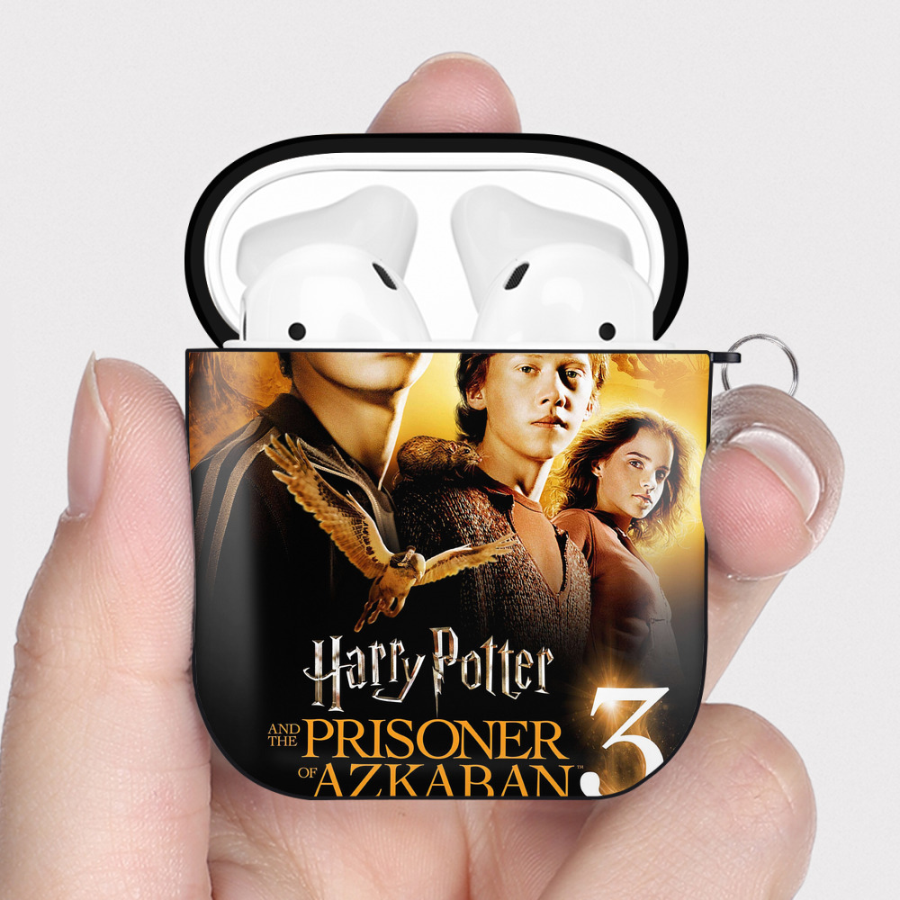 （画像用） Harry Potter ハリー・ポッターシリーズ AirPods 第2世代保護ケース ハードシェル ブラック 耐衝撃・防指紋・カラビナ付き