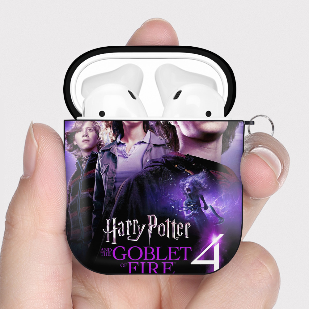 （画像用） Harry Potter ハリー・ポッターシリーズ AirPods 第2世代保護ケース ハードシェル ブラック 耐衝撃・防指紋・カラビナ付き